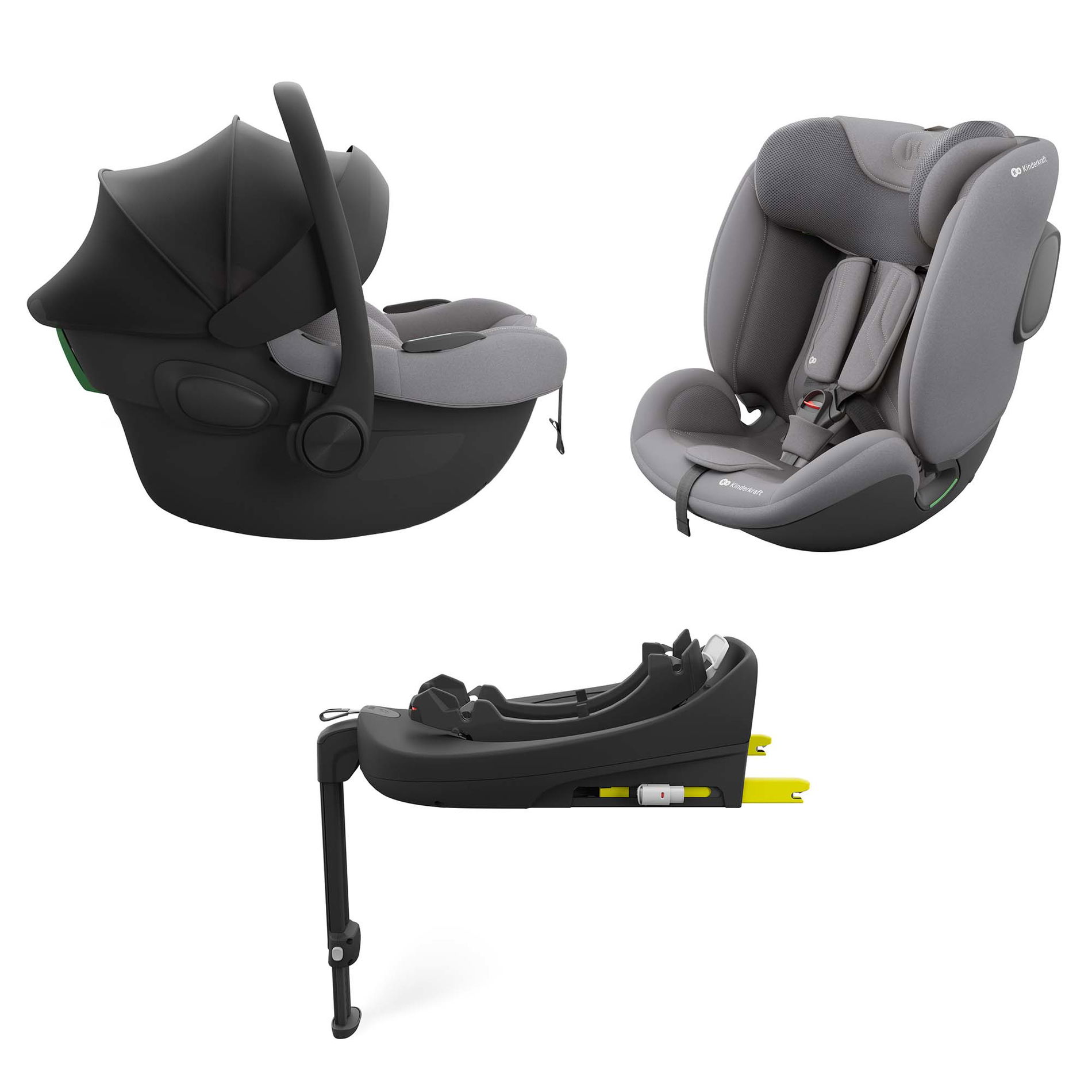 Kinderkraft ENDURA SAFE Kindersitz 3in1 Set Grey