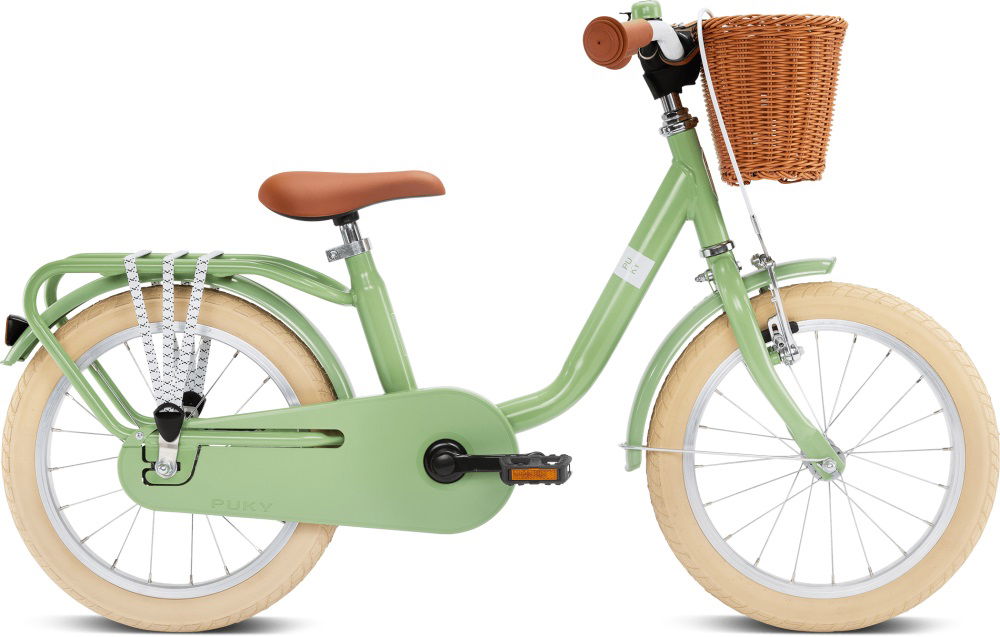 Puky Kinderfahrrad mit Lenkerkorb Steel Classic 16 retro green