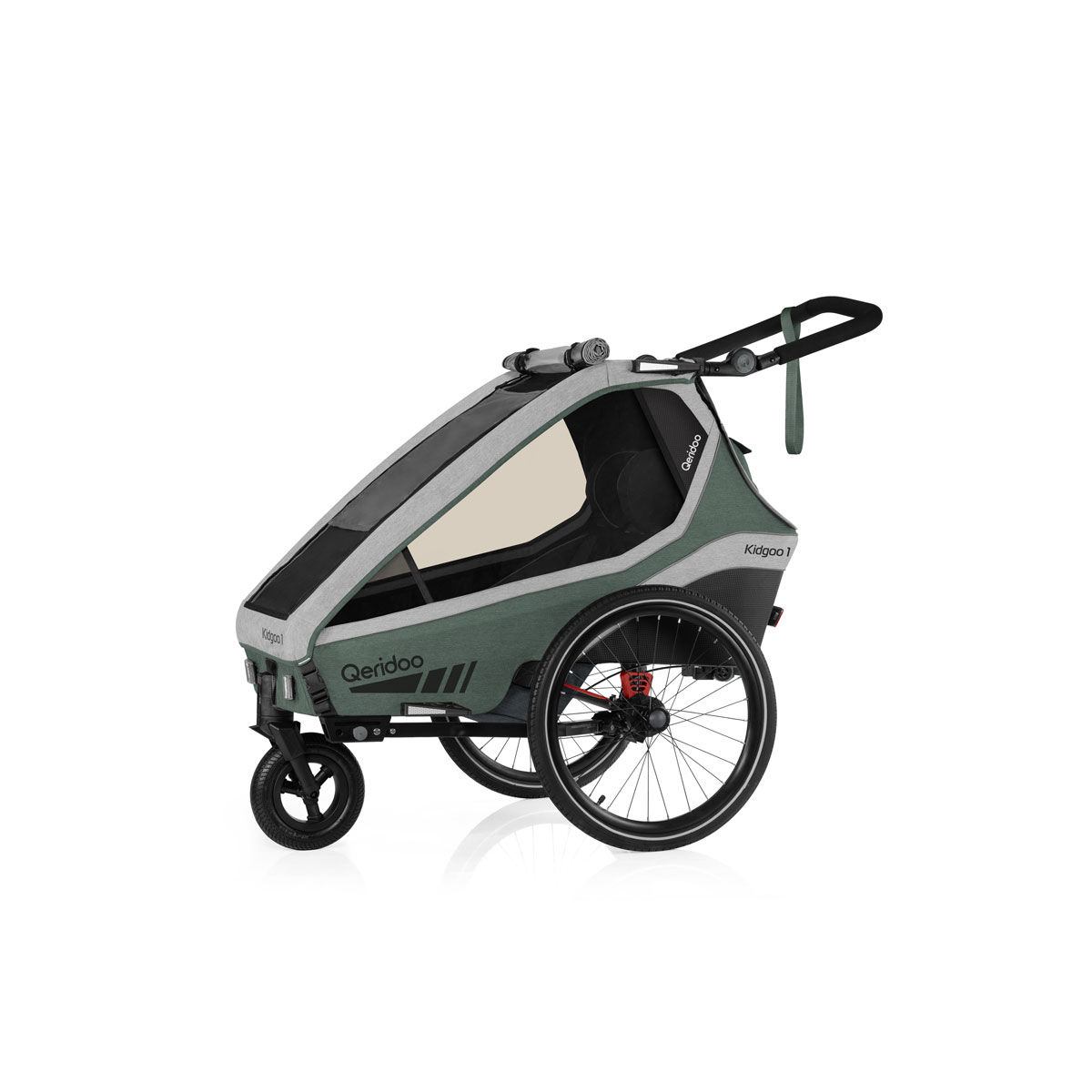Qeridoo Kidgoo 1 Fahrradanhänger Ivy Green mit Joggerfunktion