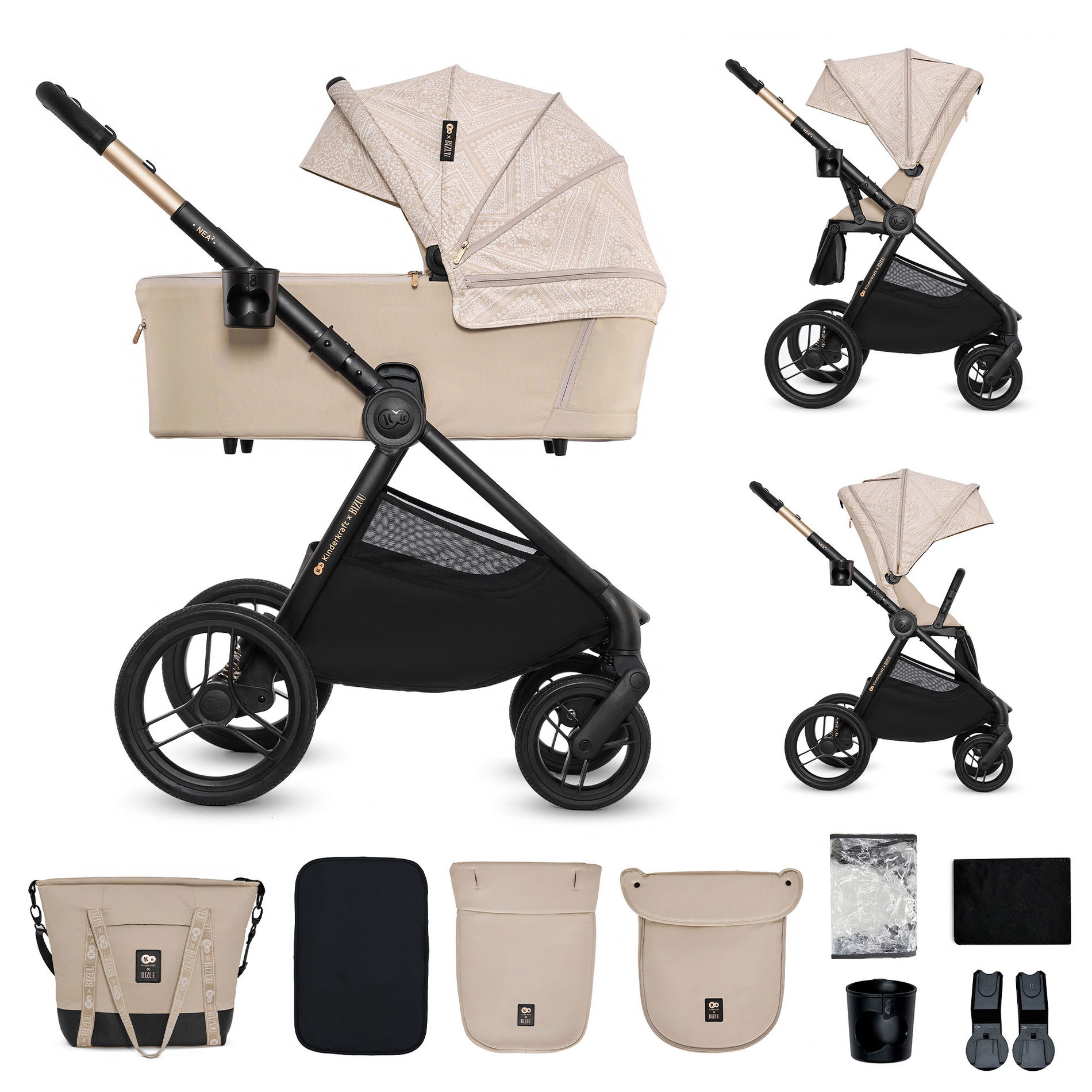 Kinderkraft NEA 2 Kinderwagen Dune Whisper