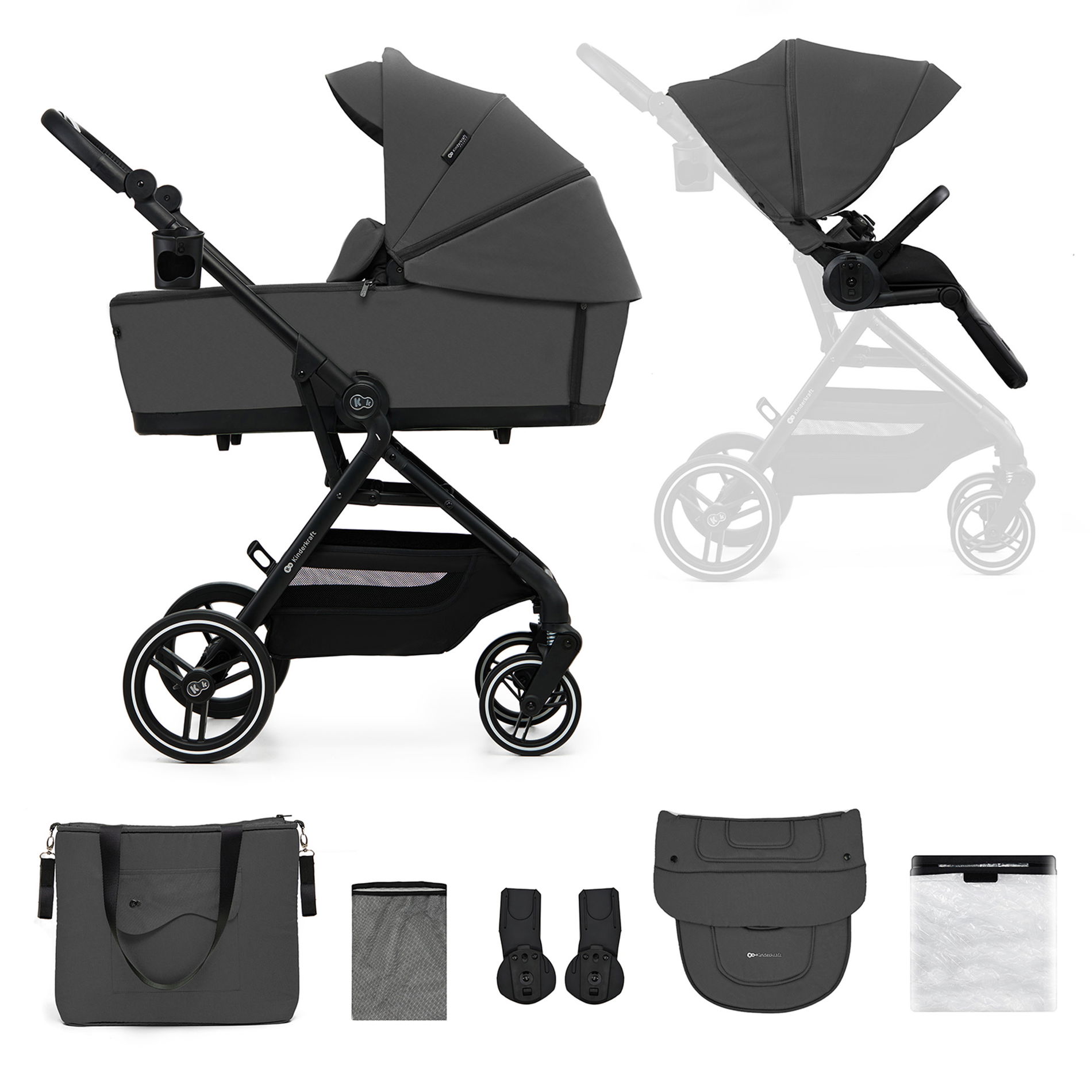 Kinderkraft YOXI Kinderwagen Moonlight Grey