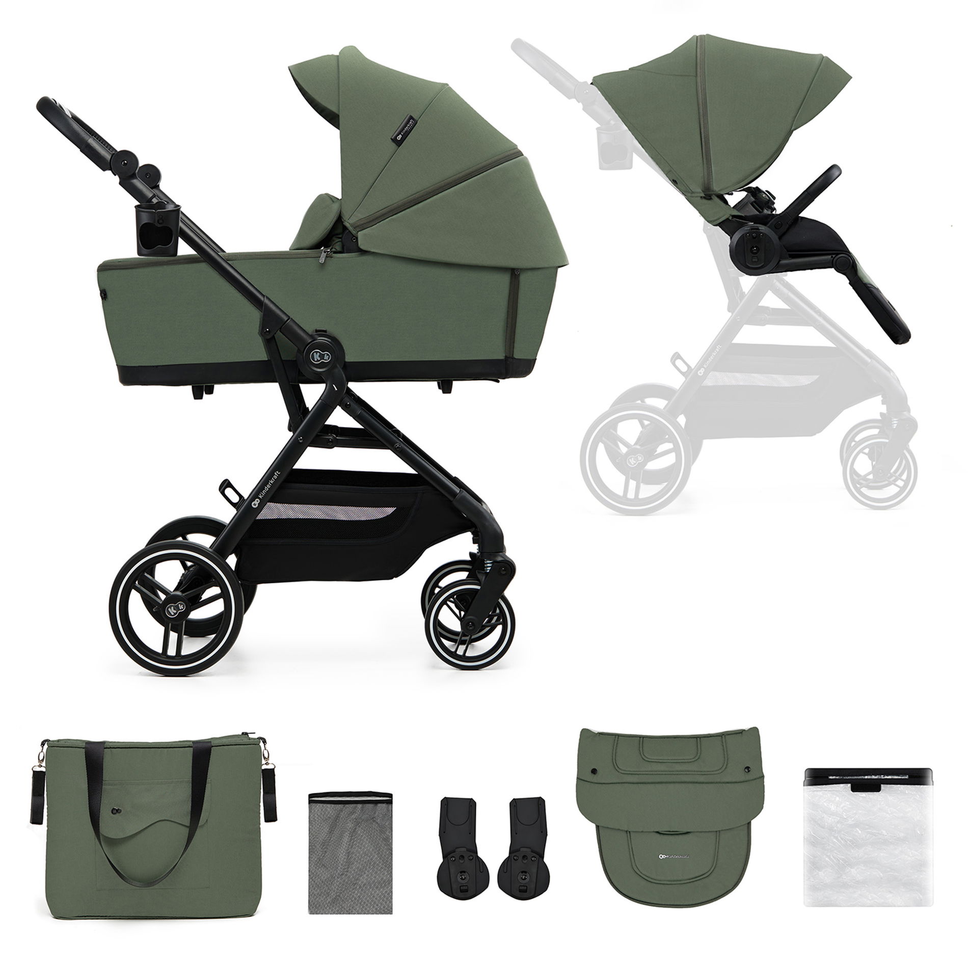 Kinderkraft YOXI Kinderwagen Mystic Green