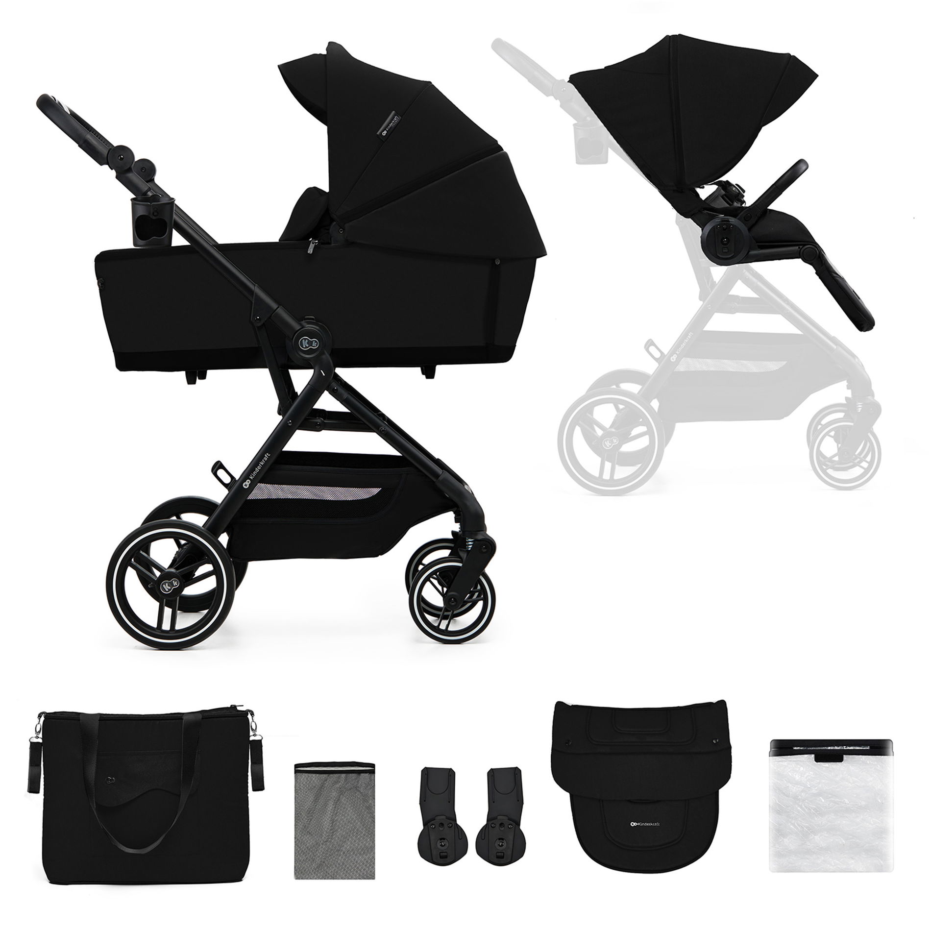 Kinderkraft YOXI Kinderwagen Pure Black