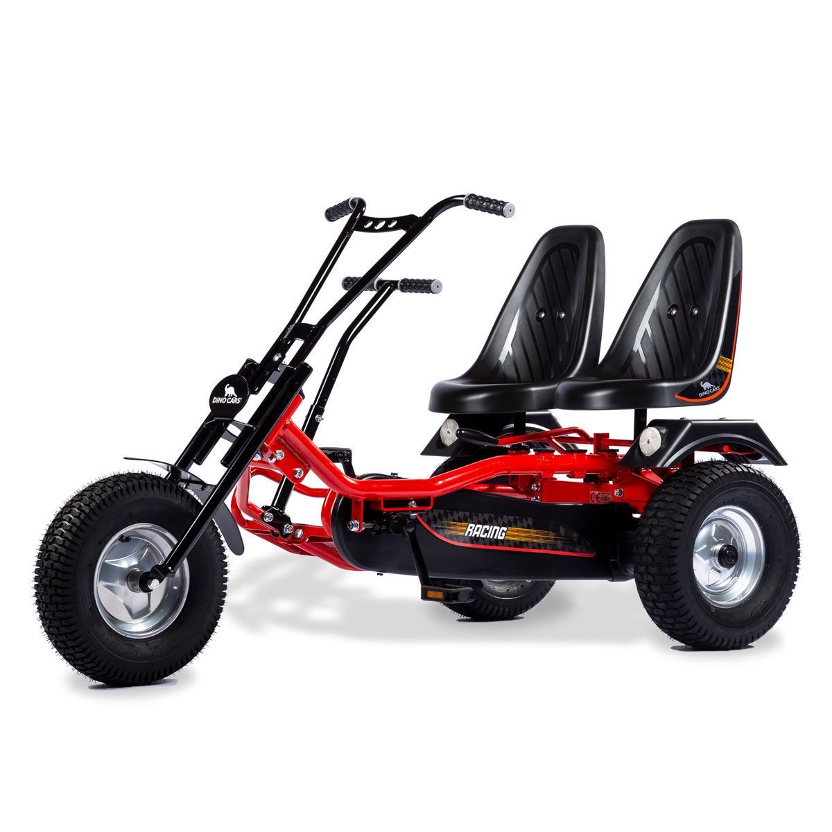 Dino Cars 2Rider ZF GoKart rot/schwarz mit Offroadreifen & zuschaltbarer Freilauf