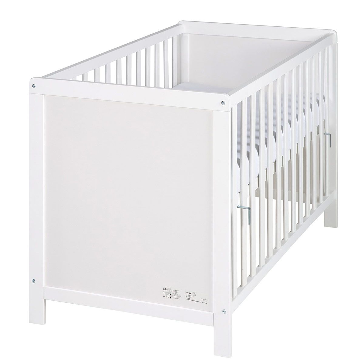 Roba Beistellbett Universal 60x120 cm weiß inkl. Lattenrost & Matratze