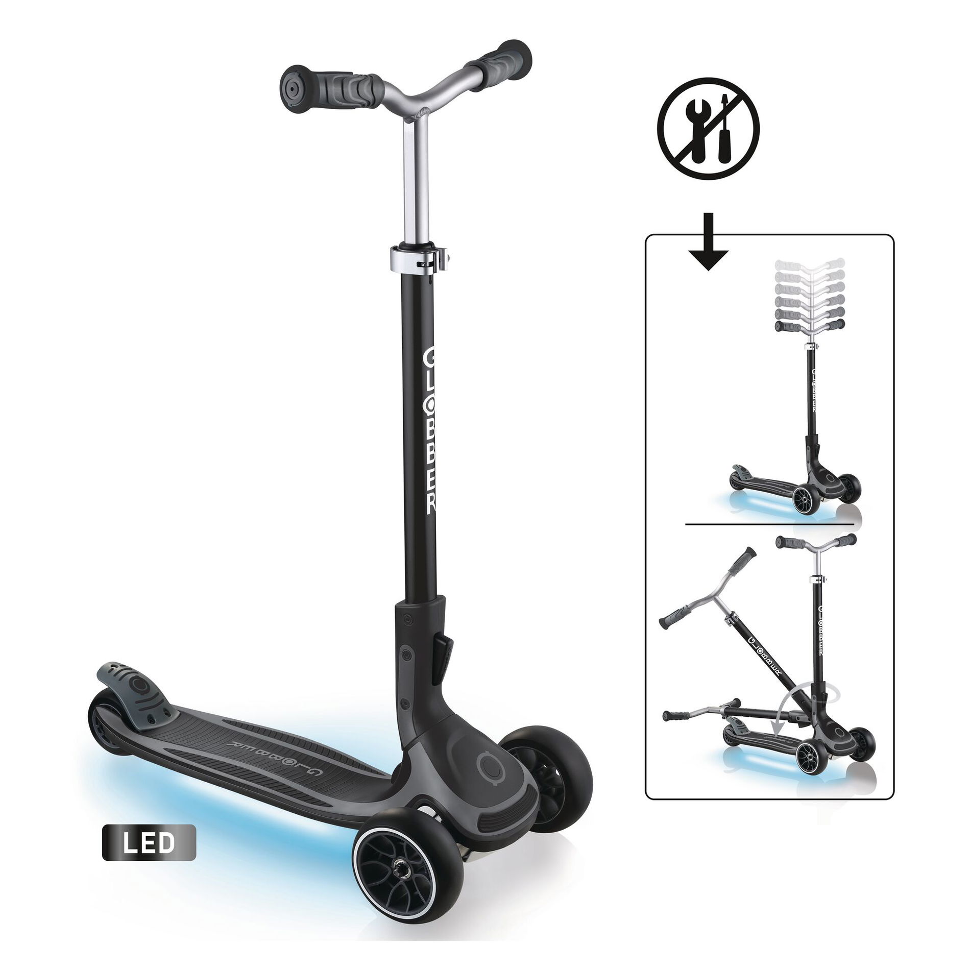 GLOBBER ULTIMUM LIGHTS grau, mit Leuchtmodul