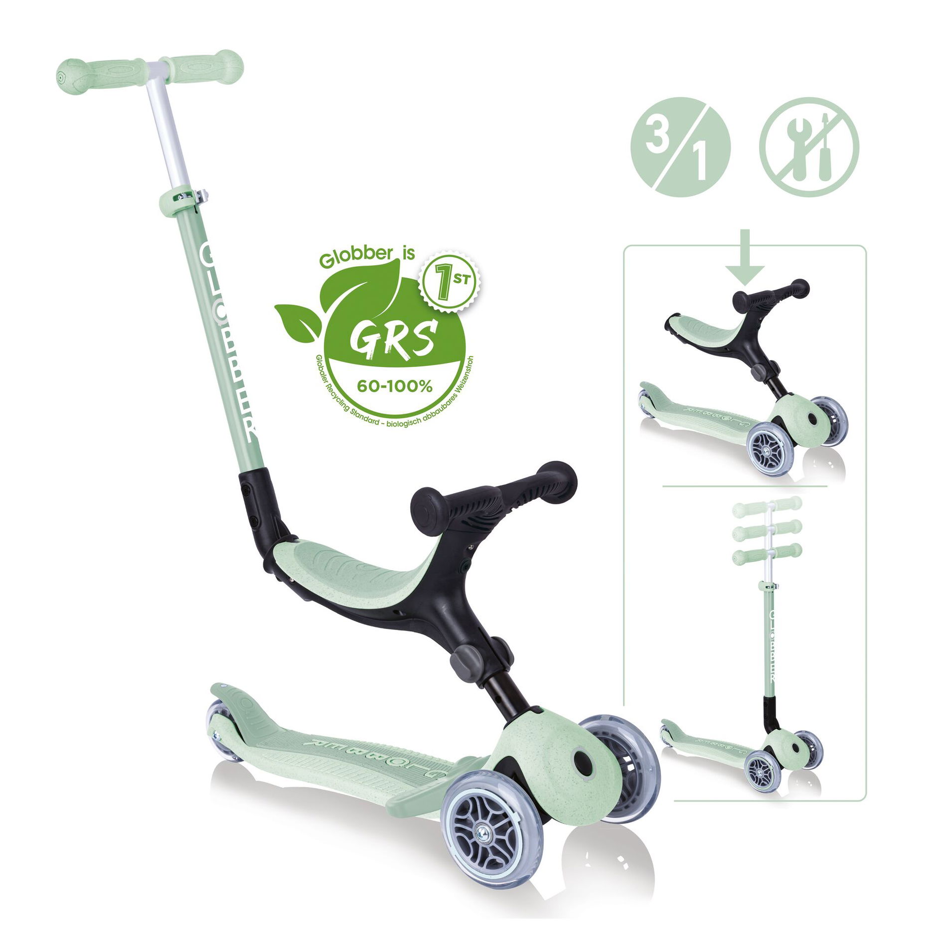 GLOBBER GO-UP FOLDABLE PLUS ECO pistazie