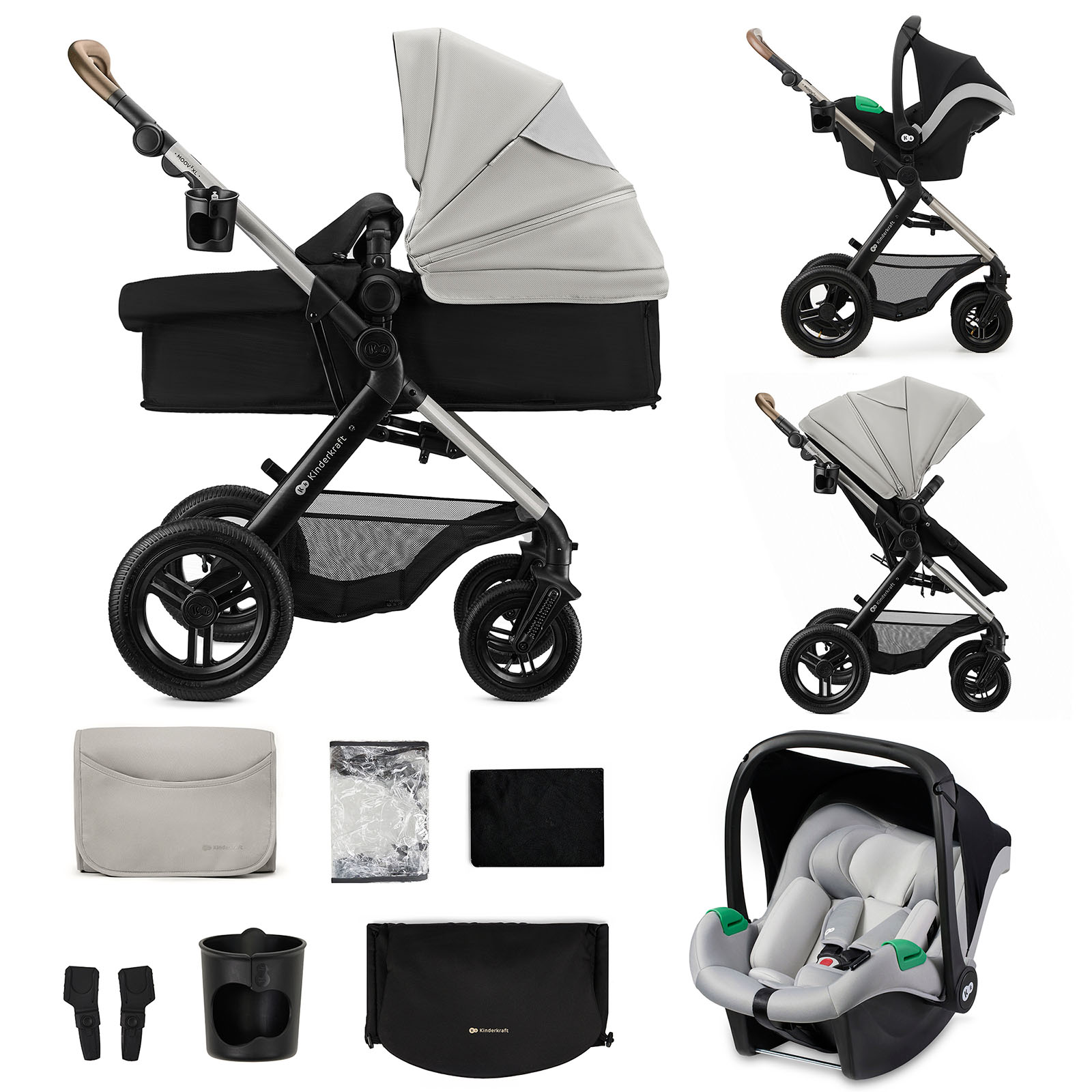 Kinderkraft MOOV 2 XL 3in1 Kinderwagen Moonlight Grey