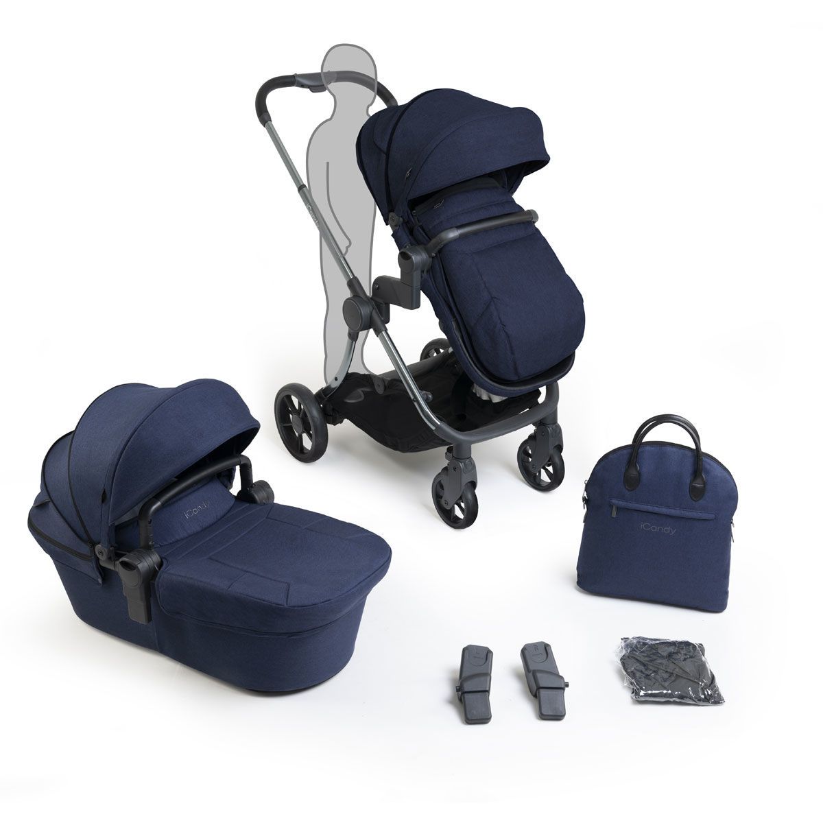 iCandy Lime Lifestyle Kinderwagen Navy Multi Bundle mit Zubehör