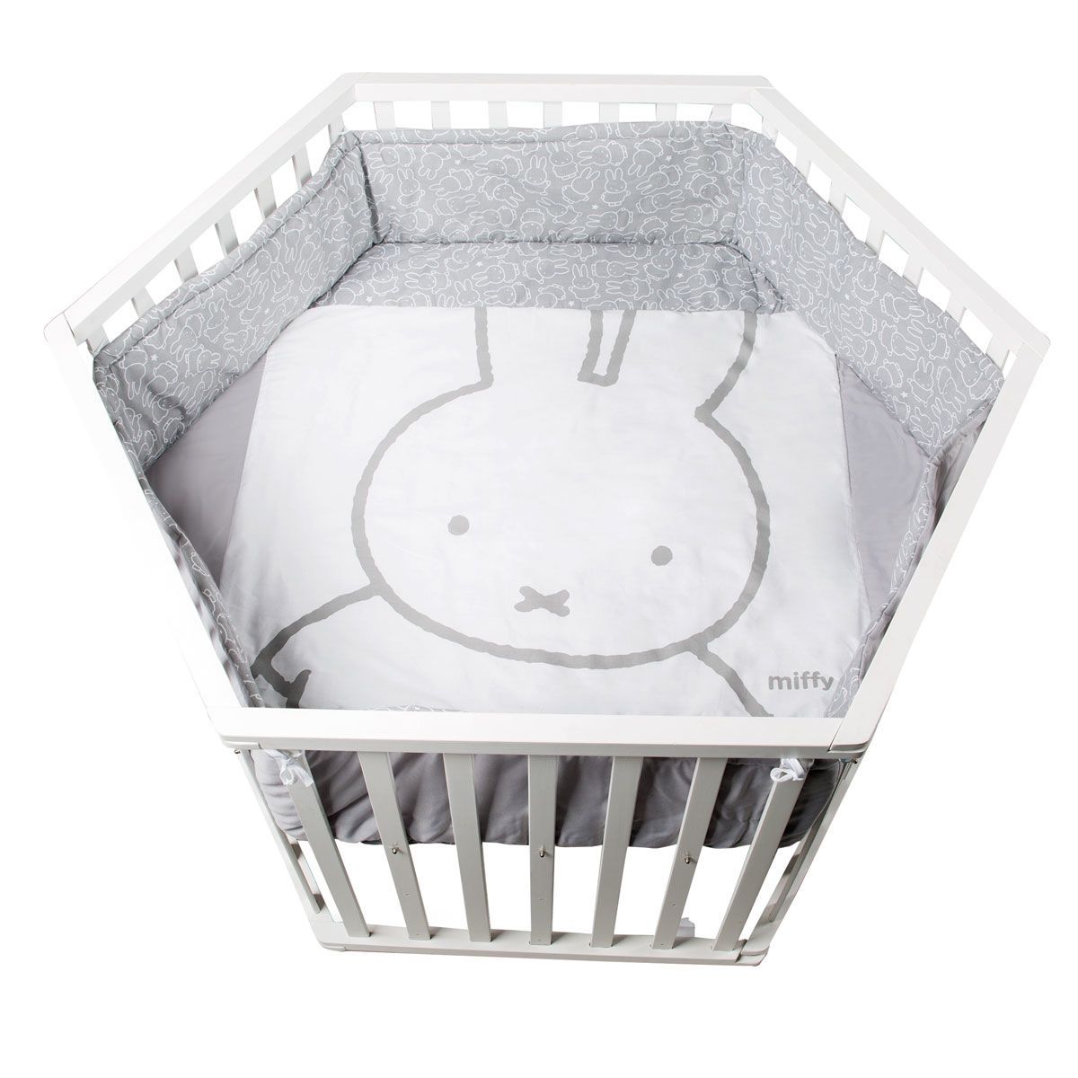 Roba Laufgitter Miffy weiß, 6-eckig, 120 cm