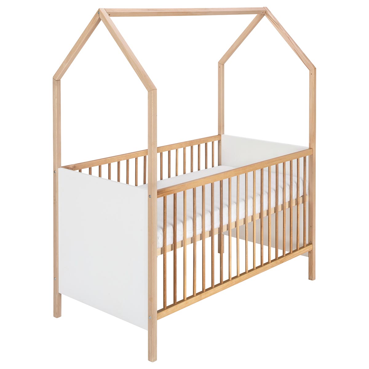 Schardt Venice Hausbett 70x140 cm Dekor weiß / Massivholz Buche geölt