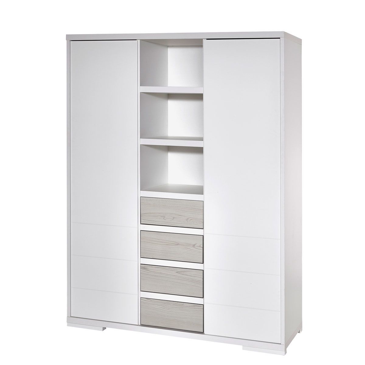 Schardt Maxx Boathouse Kleiderschrank - 3T 1S weiß/Boathouse Pinie