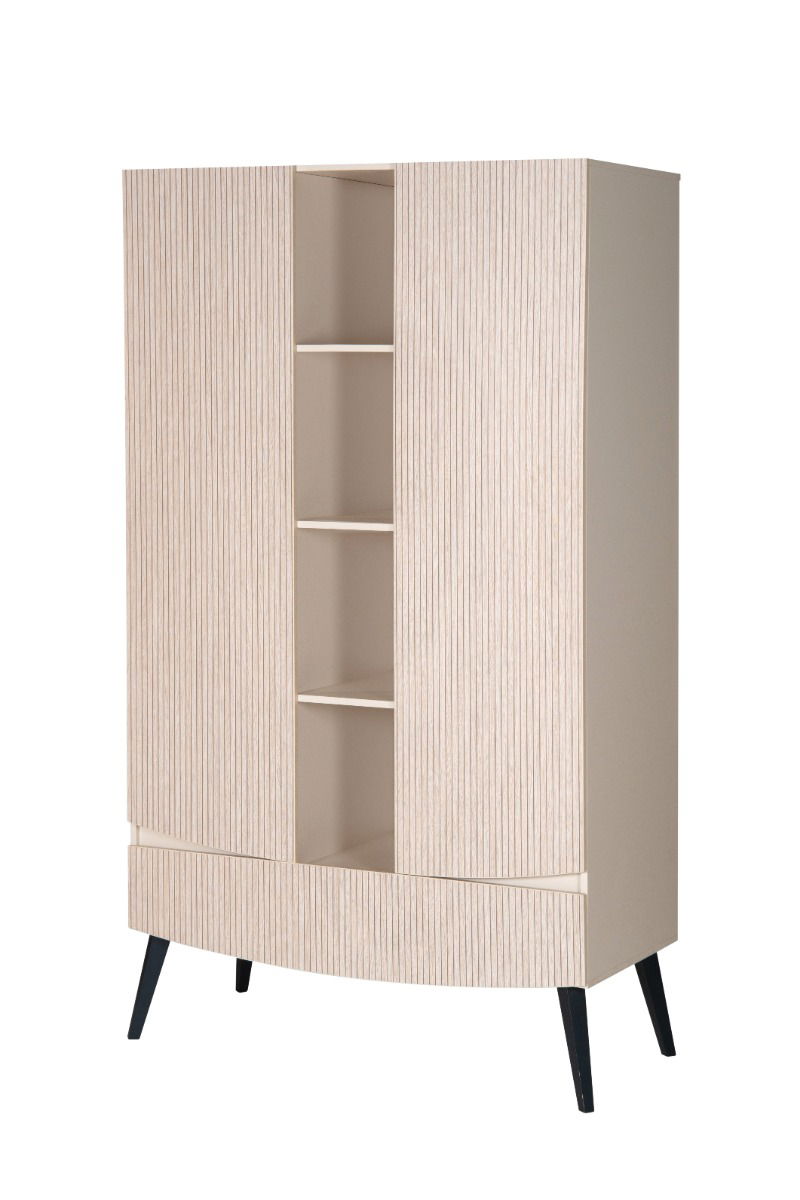Schardt Smile - Kleiderschrank 2-türig mit Mittelregal, Connery natur / Carat beige