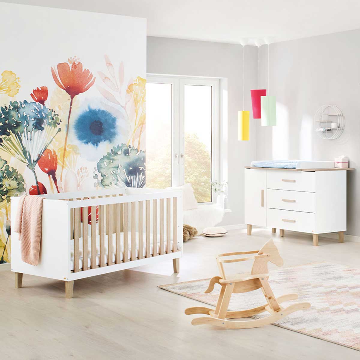 Pinolino Lumi Sparset extrabreit - 2-teilig Kinderbett & Wickelkommode