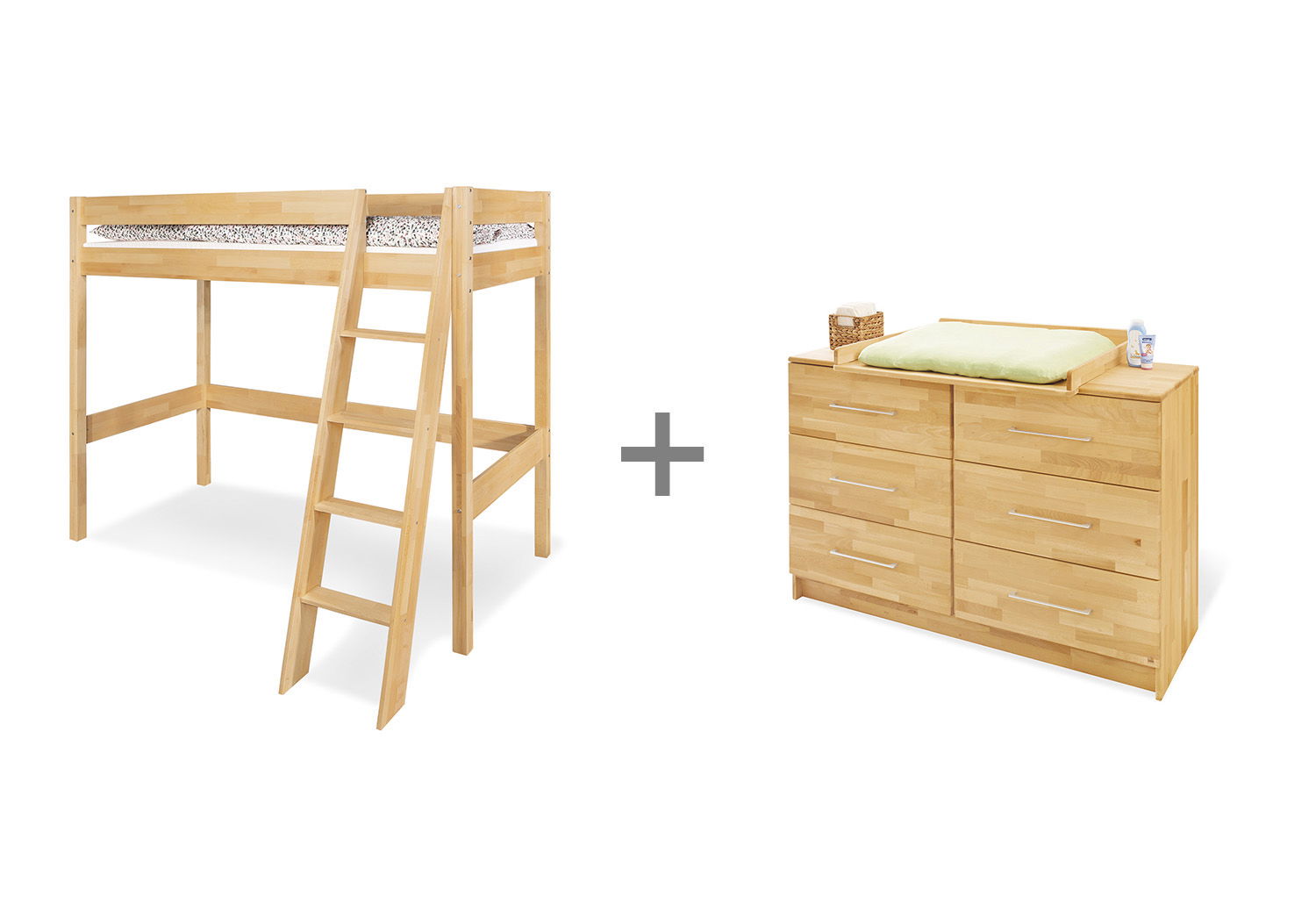 Pinolino Natura Jugendzimmer extrabreit mit Hochbett 2 Teile