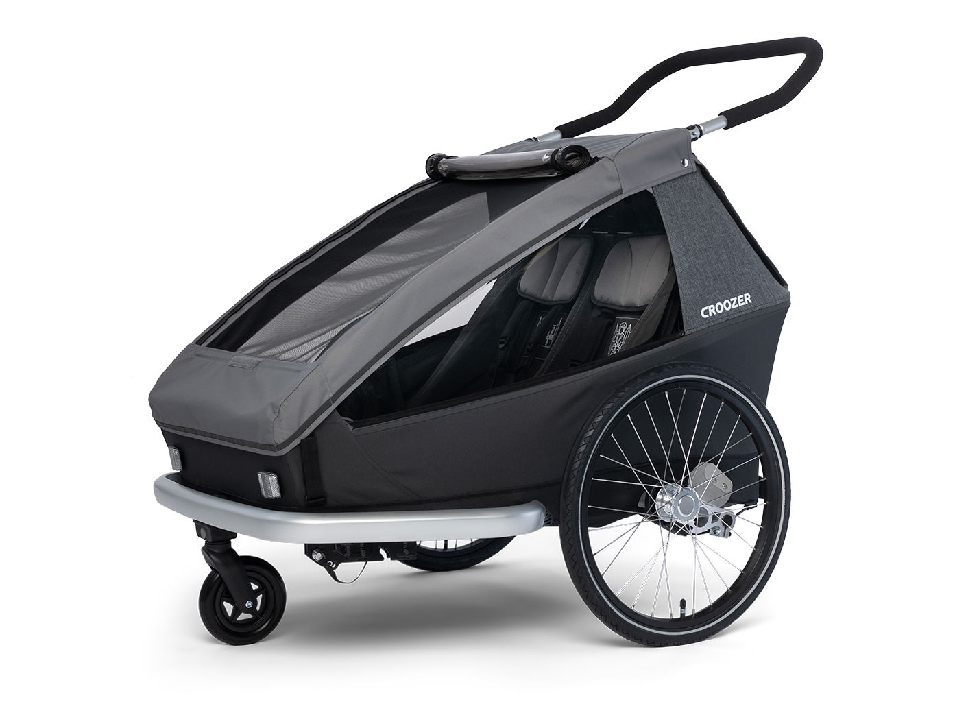Croozer Kid Keeke 2 Mountain grey 2in1 Fahrradanhänger & Buggy-Set