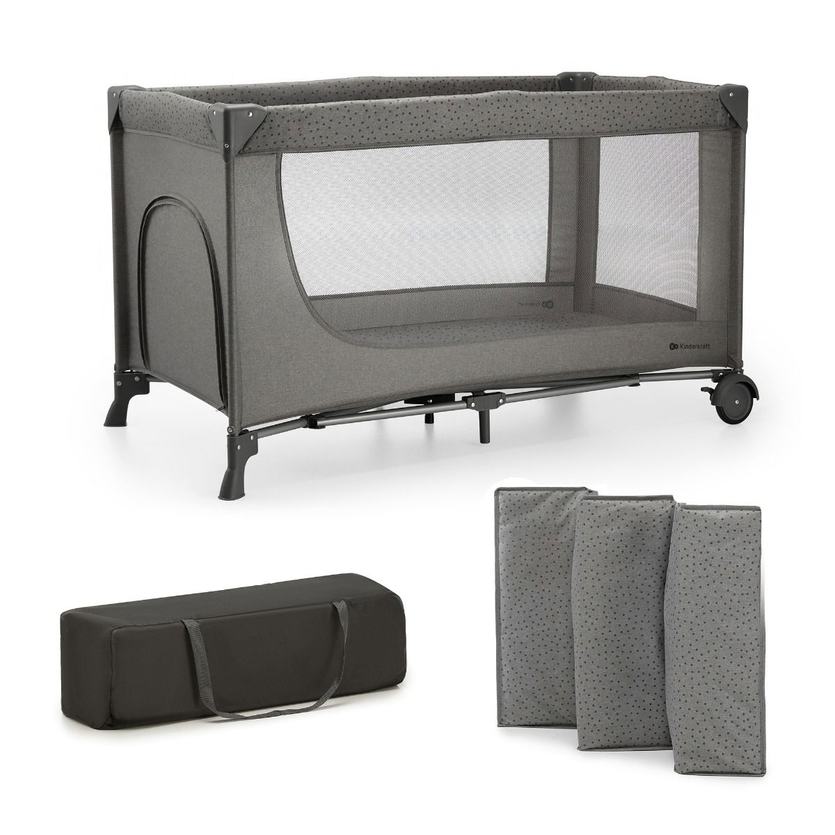 Kinderkraft Reisebett 2in1 JOY 2 dark grey