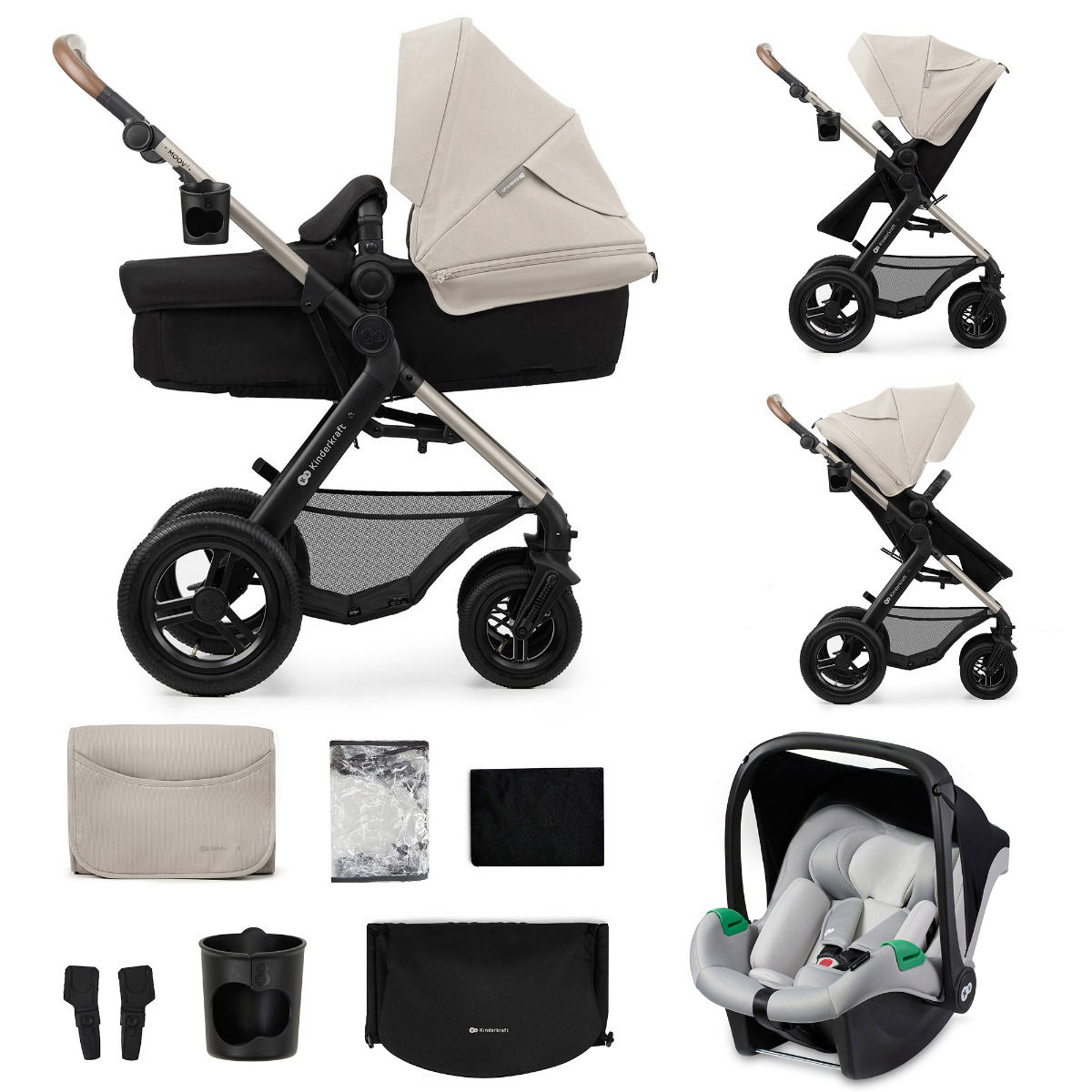 Kinderkraft Kinderwagen 3in1 MOOV 2 AIR Moonlight Grey