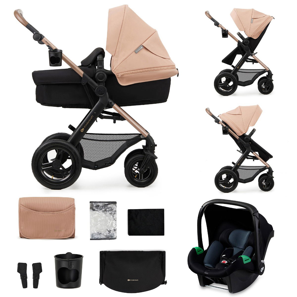 Kinderkraft Kinderwagen 3in1 MOOV 2 AIR Sand Beige