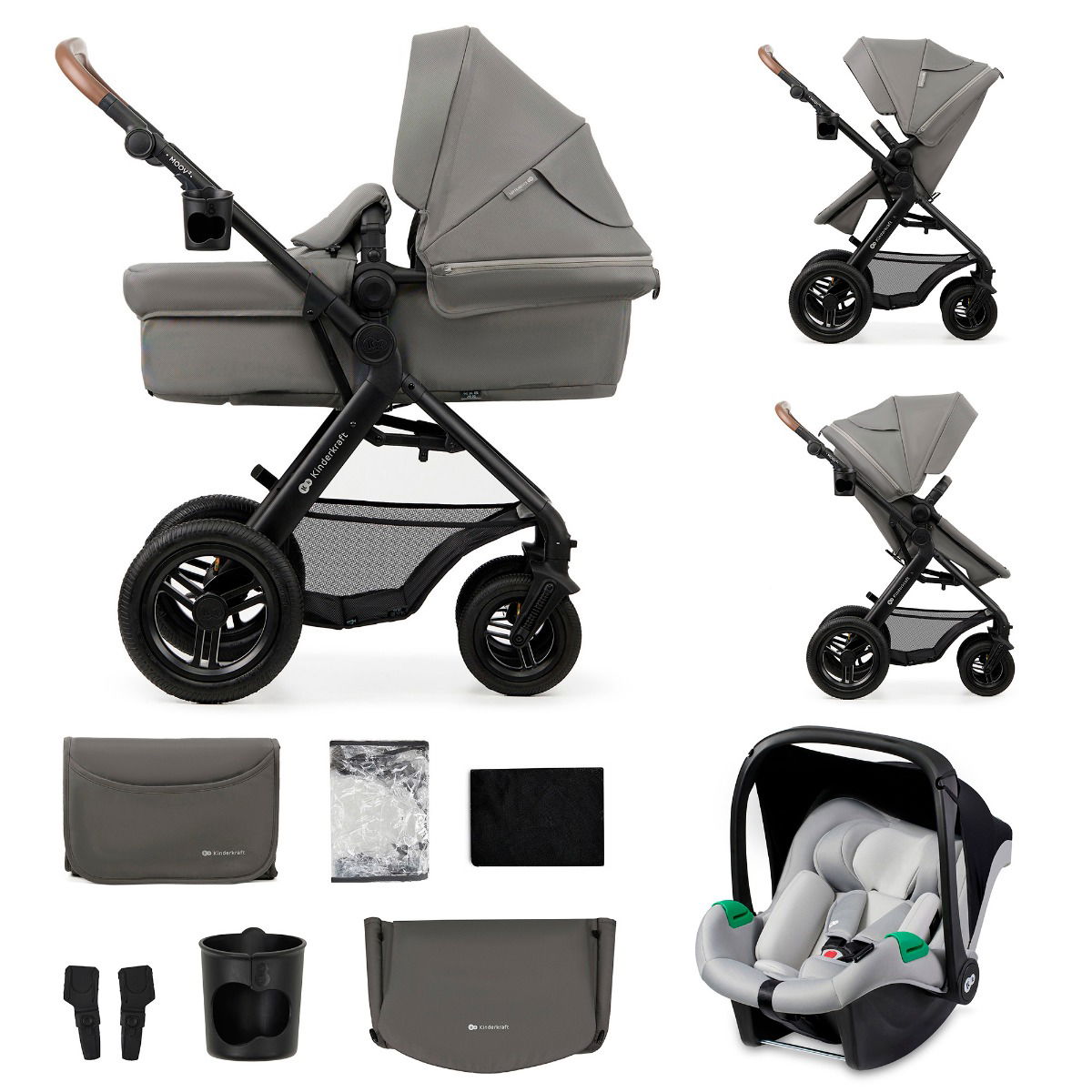Kinderkraft Kinderwagen 3in1 MOOV 2 AIR Light Grey