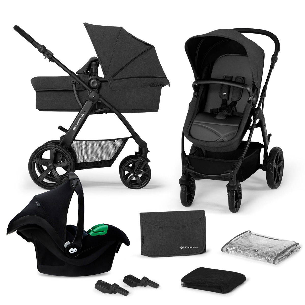 Kinderkraft Kinderwagen 3in1 MOOV CT Mink Pro black babyonlineshop