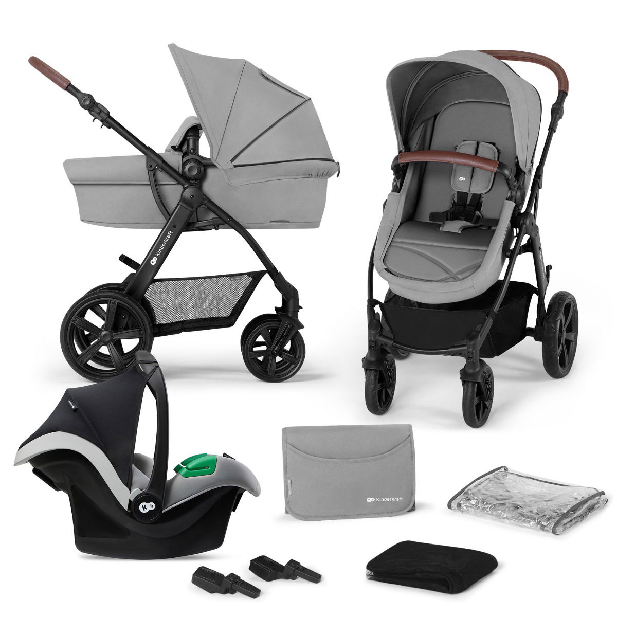 Kinderkraft Kinderwagen 3in1 MOOV CT Mink Pro grey