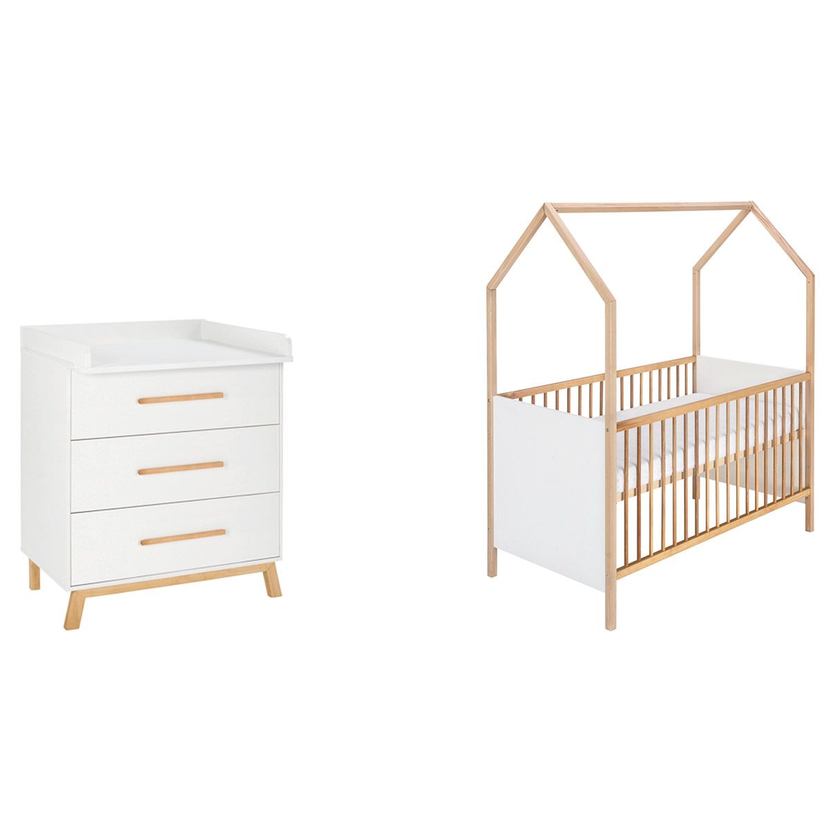 Schardt Venice Sparset mit Hausbett Dekor weiß / Massivholz Buche geölt