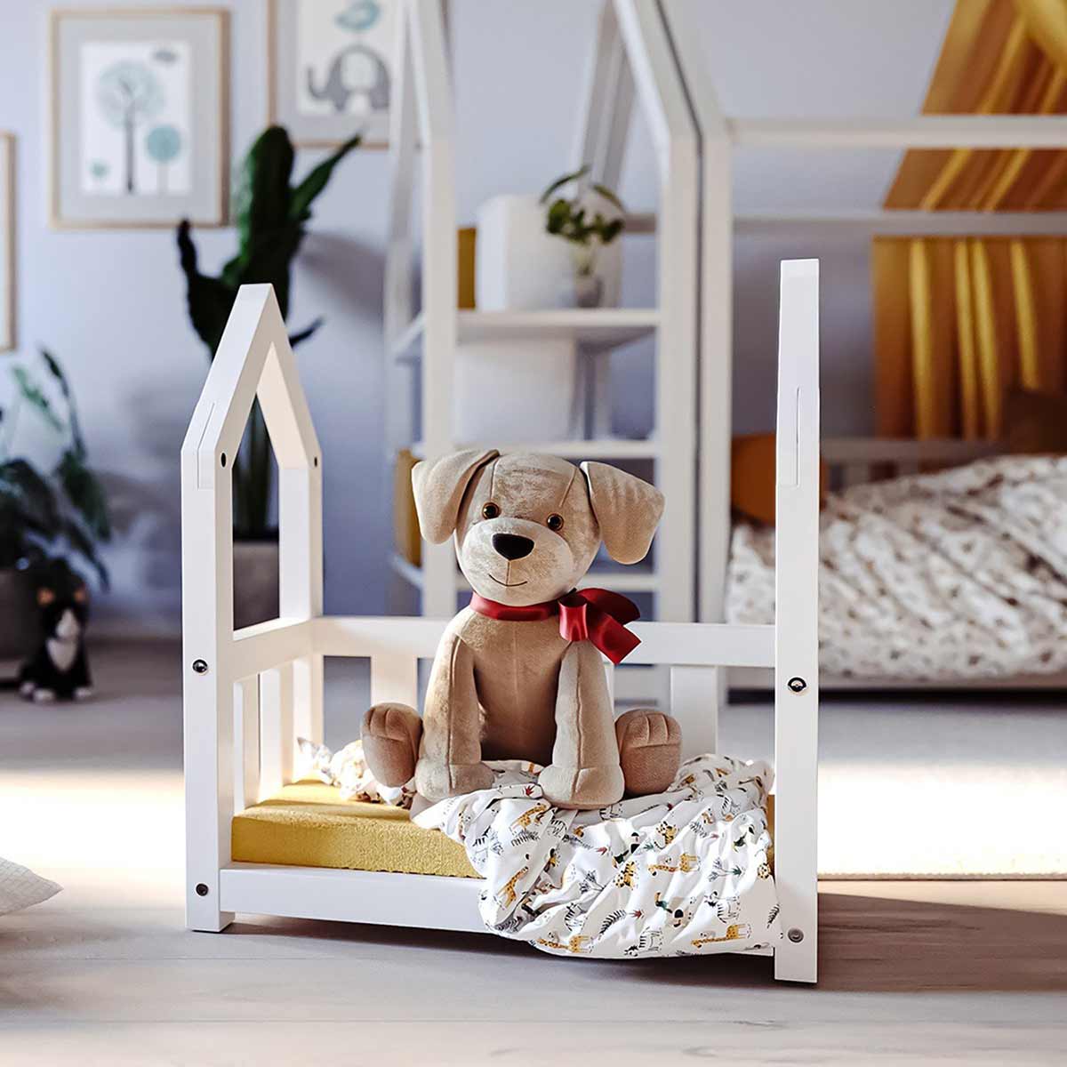 Nature Kid Lilly Puppenbett weiß aus massiver Kiefer