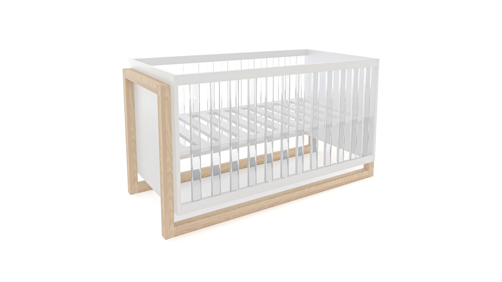 Nature Kid Babybett Lisa mit Rausfallschutz aus Acryl 70 x 140 cm