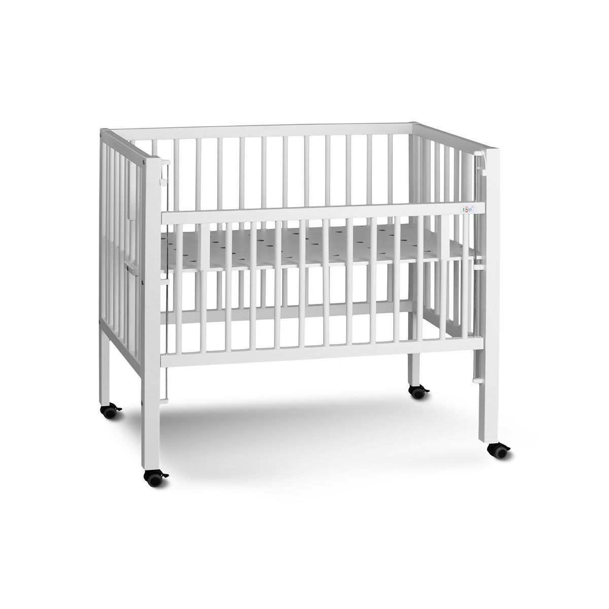 tiSsi MAXI Boxspring Beistellbett weiß Liegefläche 50 x 90 cm aus massiver Buche