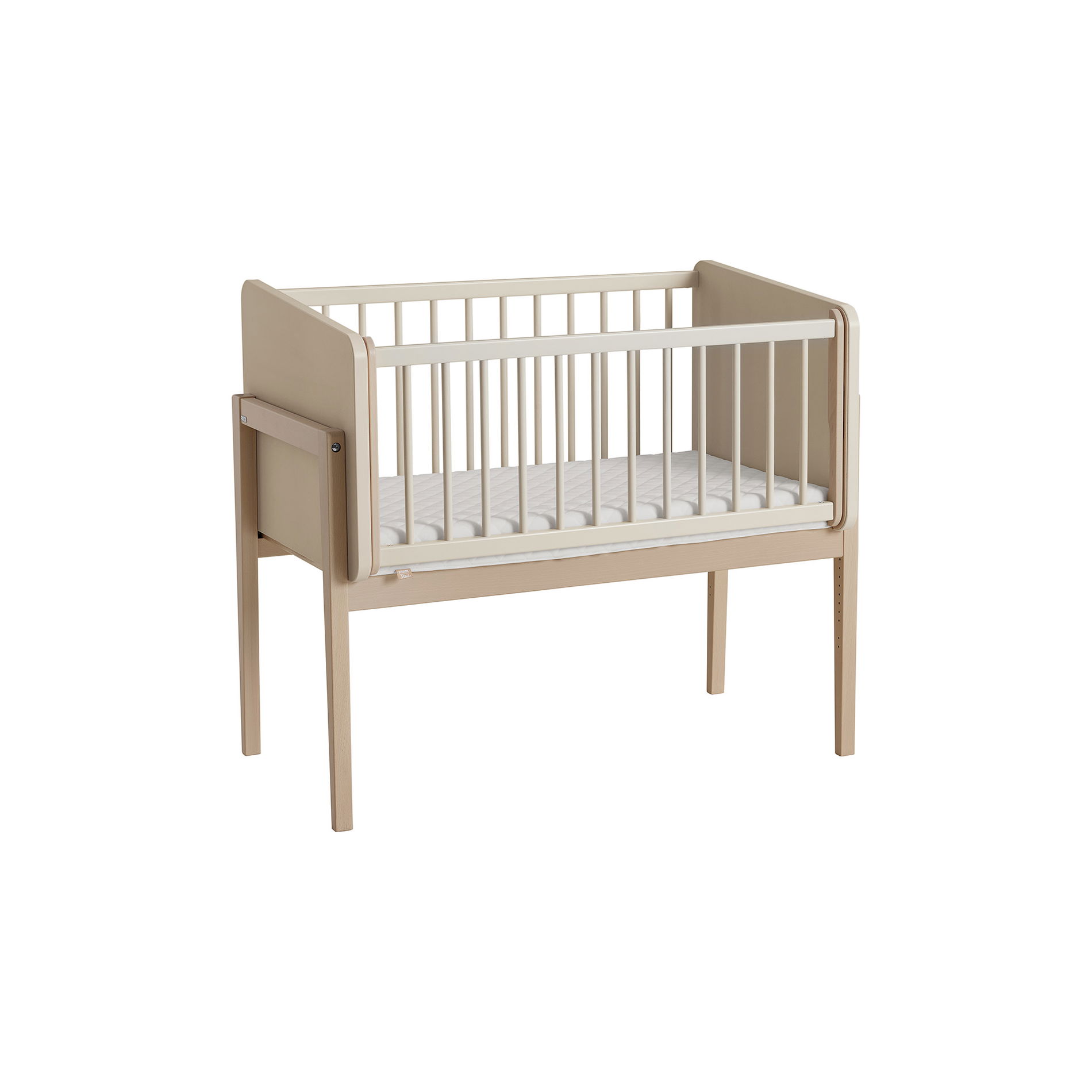 Paidi LITTLE CLOUD Anstellbett Gestell Buche massiv Natur lackiert, Gitterseiten und Seitenteile Cashmere - Beige