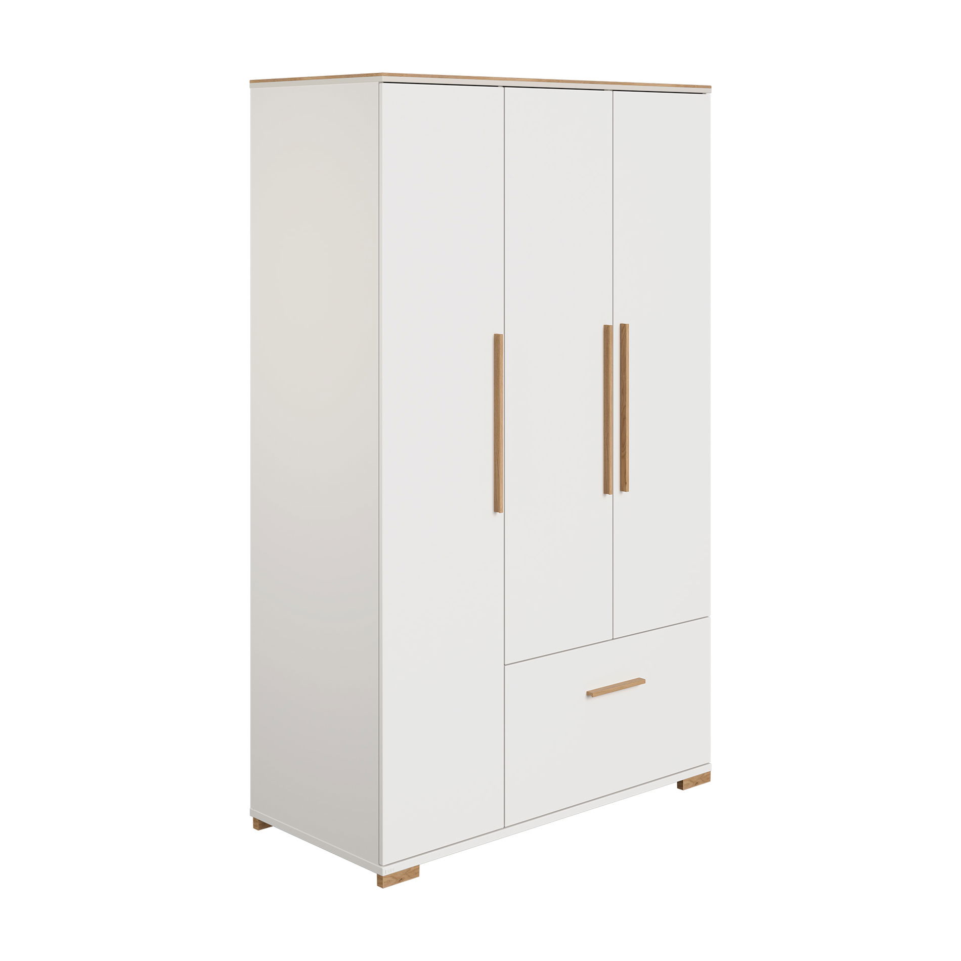Paidi ENIE Kleiderschrank  3 Türen 1 Schublade Off-White Eiche-Montana Dekor