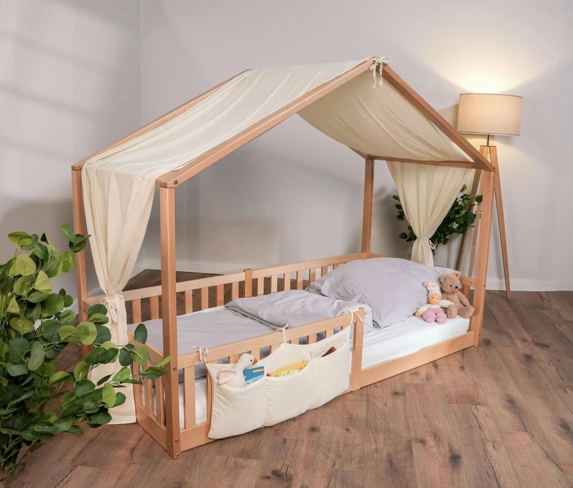 tiSsi® Baldachin Musselin für Hausbetten 120-140x200 cm creme