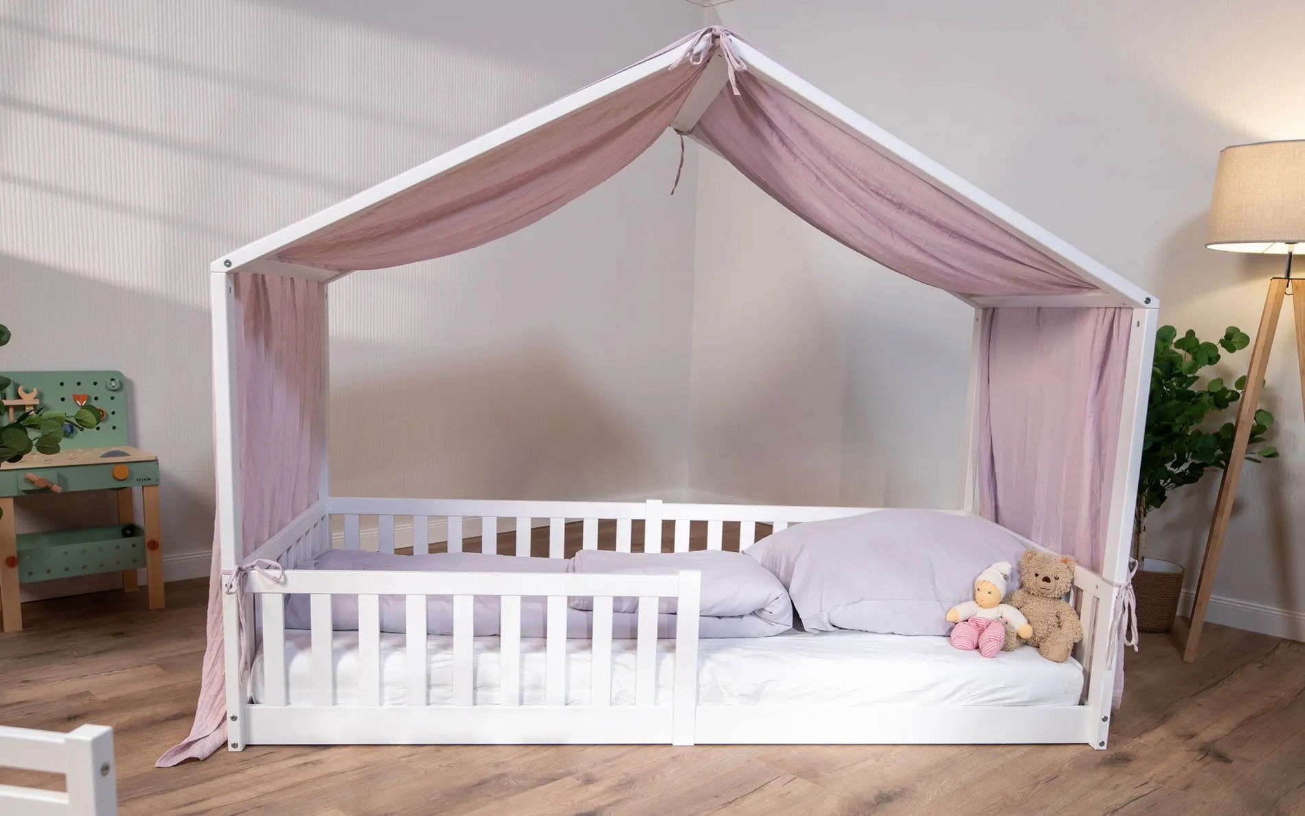 tiSsi® Baldachin Musselin für Hausbetten 90x200 cm altrosa