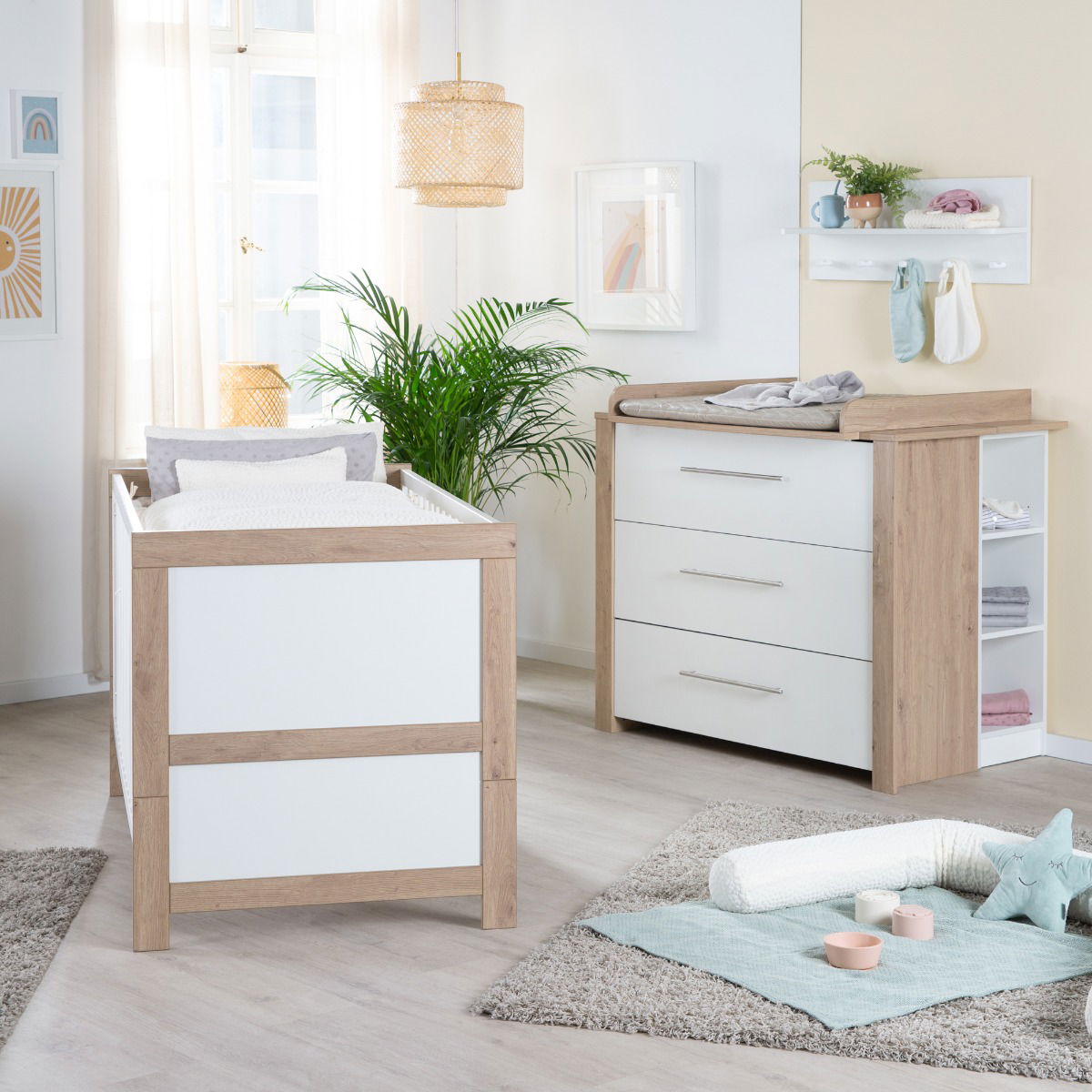 Roba Malo Kinderzimmer Sparset Weiß/Eiche-Holzdekor
