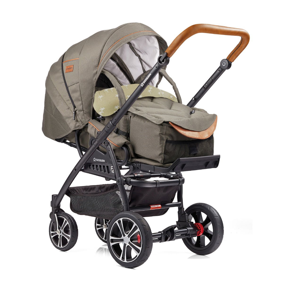 Gesslein F4 Air Plus Kinderwagen Gestell schwarz mit C1-Lift Tragetasche Farbe wählbar