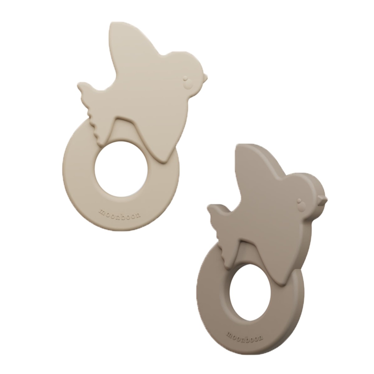 Moonboon Silikon Beißring 2er Set - Rose Mix