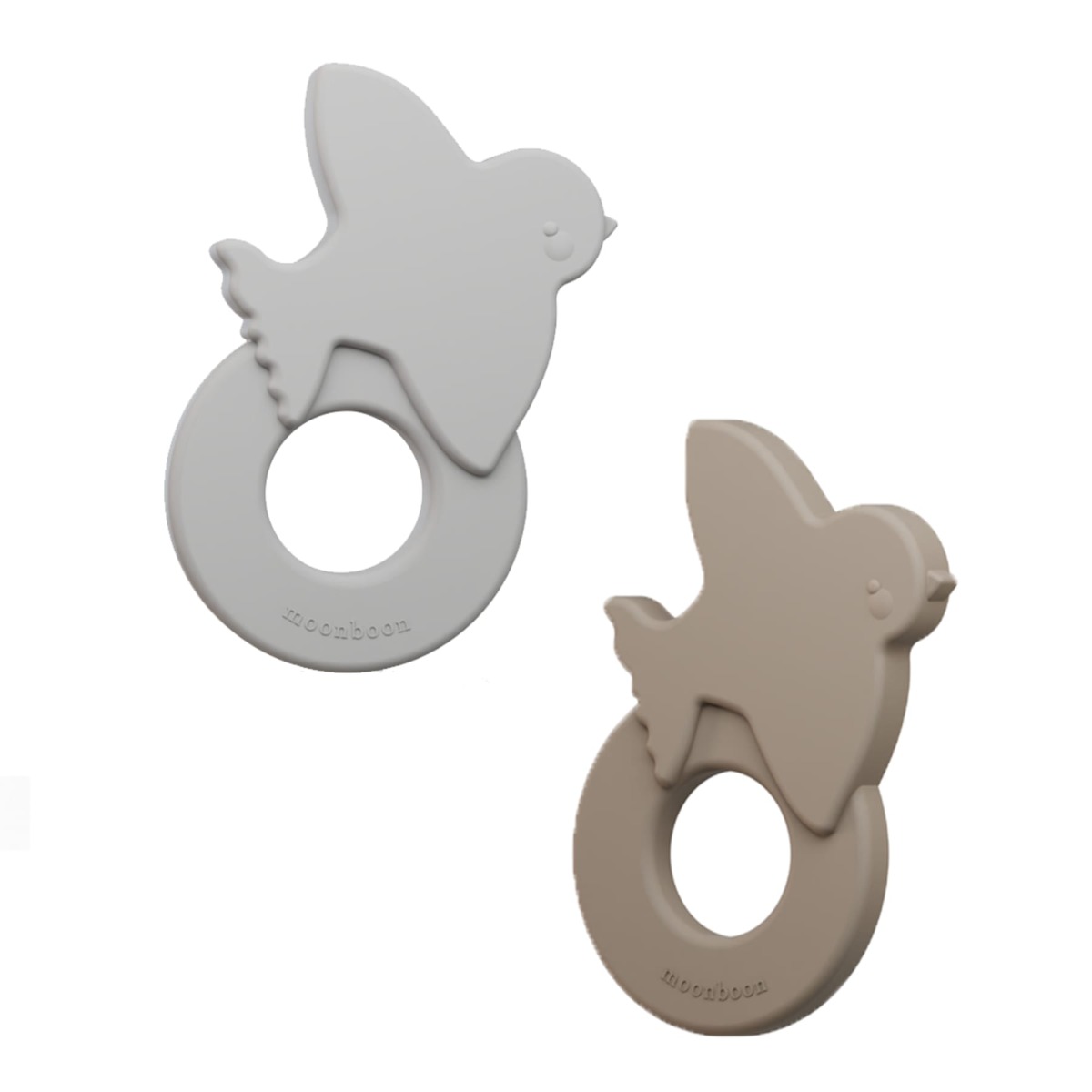 Moonboon Silikon Beißring 2er Set - Blue Mix