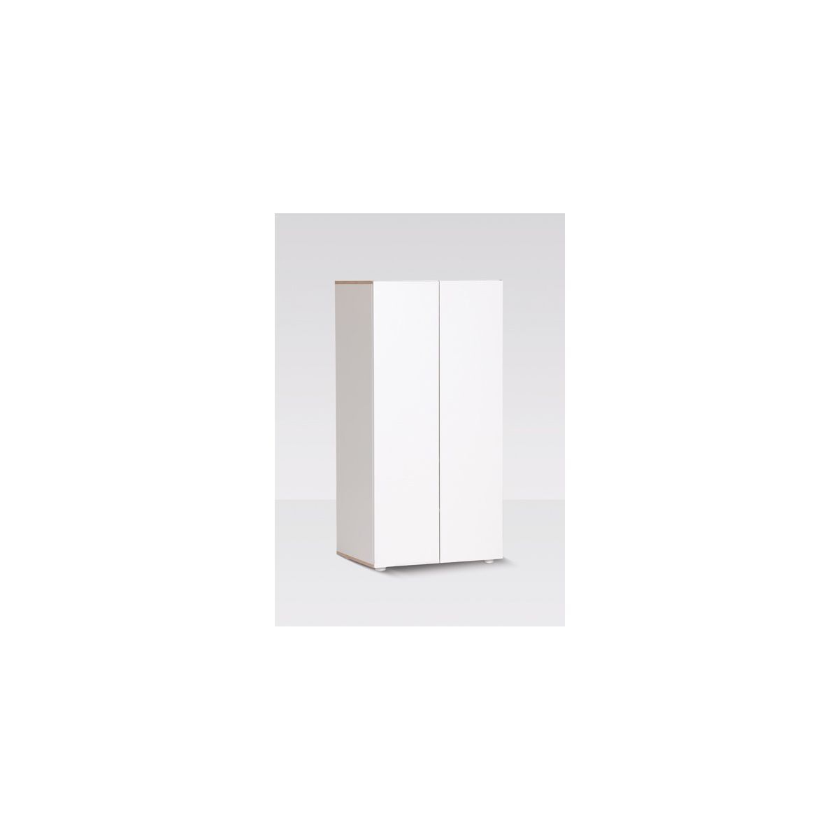 Manis-h Kleiderschrank 2 Türen mit 2 Einlegeböden ( Farbe: Snow white /-11)