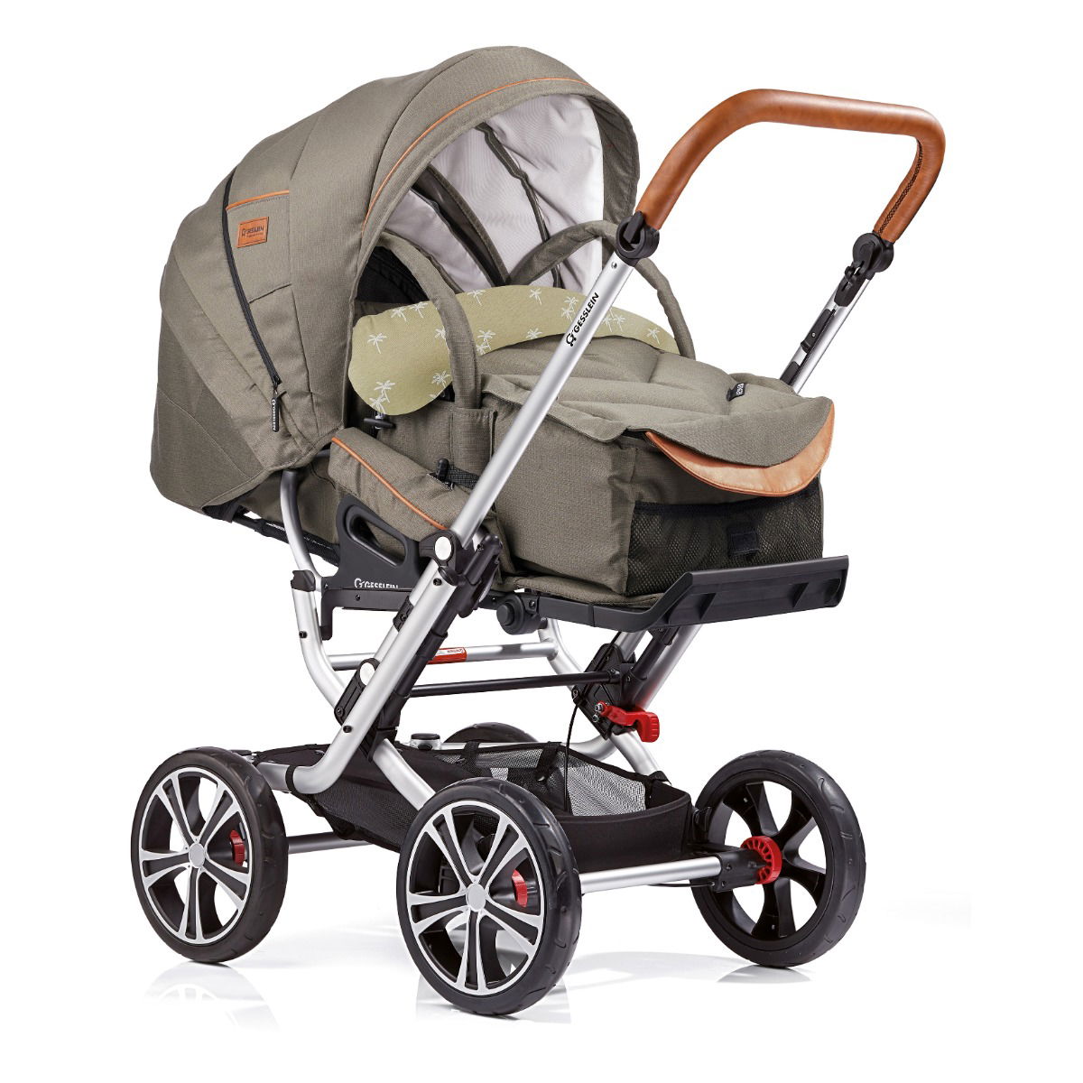 Gesslein F10 Air Plus Kinderwagen Gestell eloxiert mit C1-Lift Tragetasche Farbe wählbar