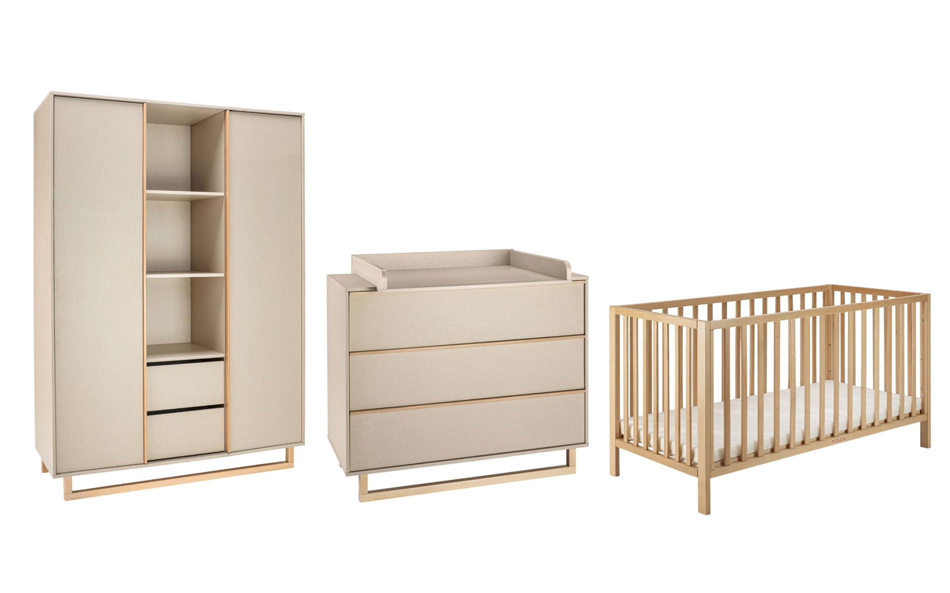 Schardt Kinderzimmer-Set Terry - Bett, Wickelkommode und 2-türiger Kleiderschrank