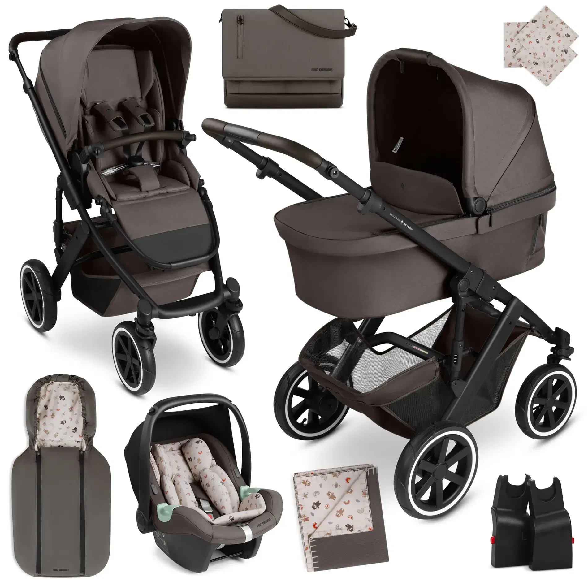 ABC-Design Salsa 5 Air 3in1 Kinderwagen-Set Teddy