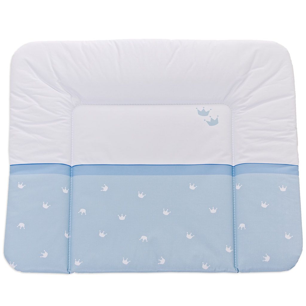 Träumeland Wickelauflage Krone blau 75 x 85 cm