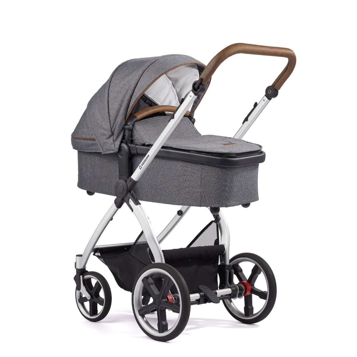 Gesslein FX4 Swing Kinderwagen Gestell eloxiert mit Panorama Relax Babywanne Farbe wählbar