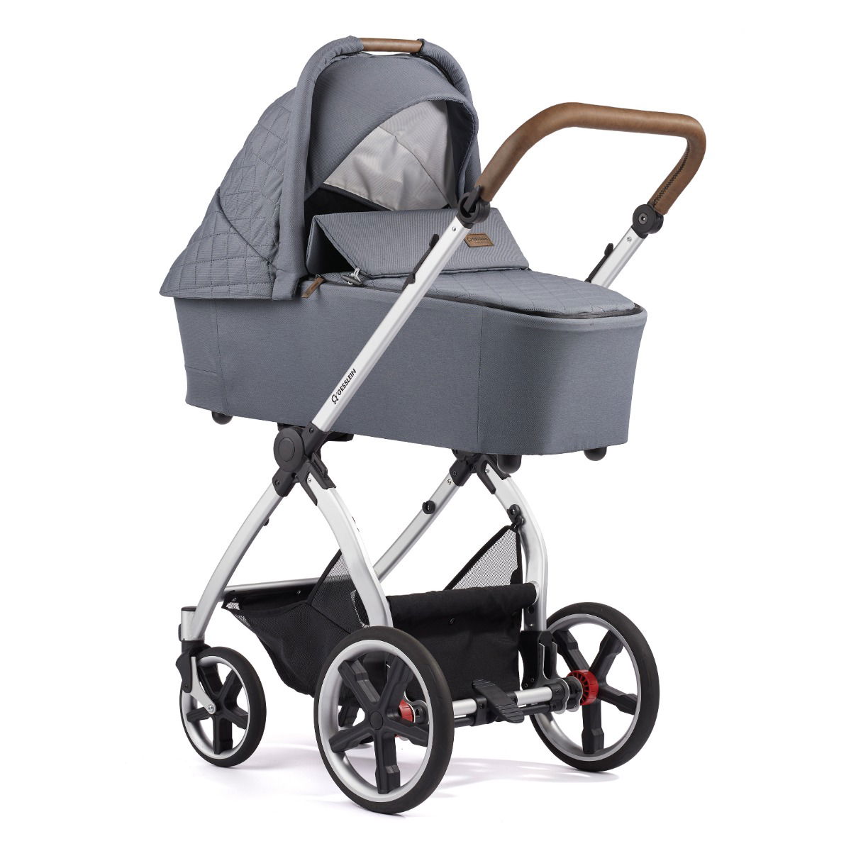 Gesslein FX4 Swing Kinderwagen Gestell eloxiert mit Panorama Lyx Babywanne Farbe wählbar