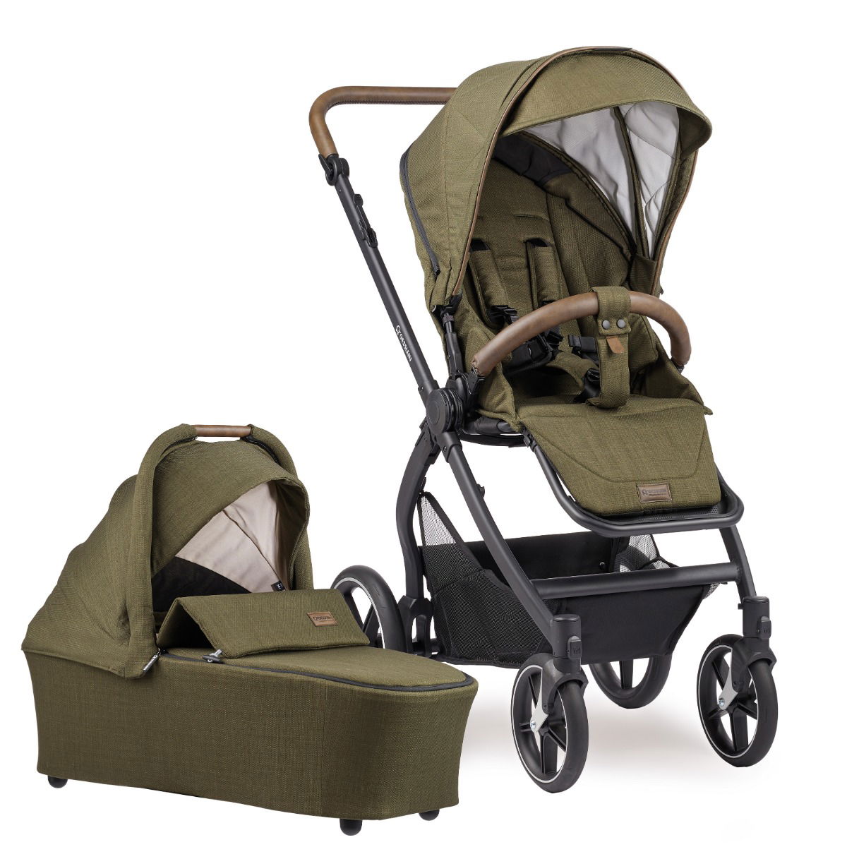 Gesslein FX4 Kinderwagen Style Set schwarz/moosgrün