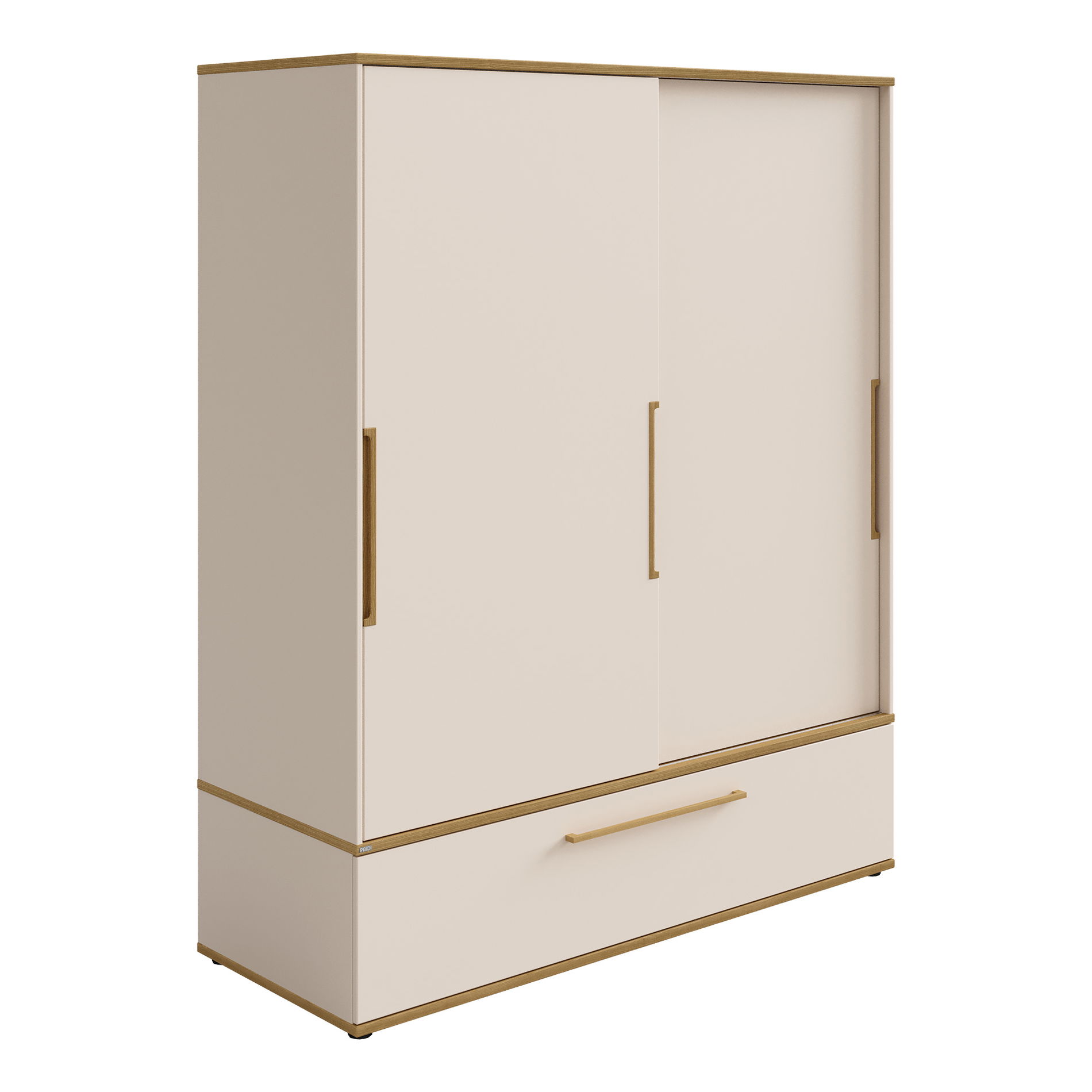 Paidi STIENE Schiebetürenschrank breit, 2 Schiebetüren, 1 Schublade Cashmere-Beige/Eiche