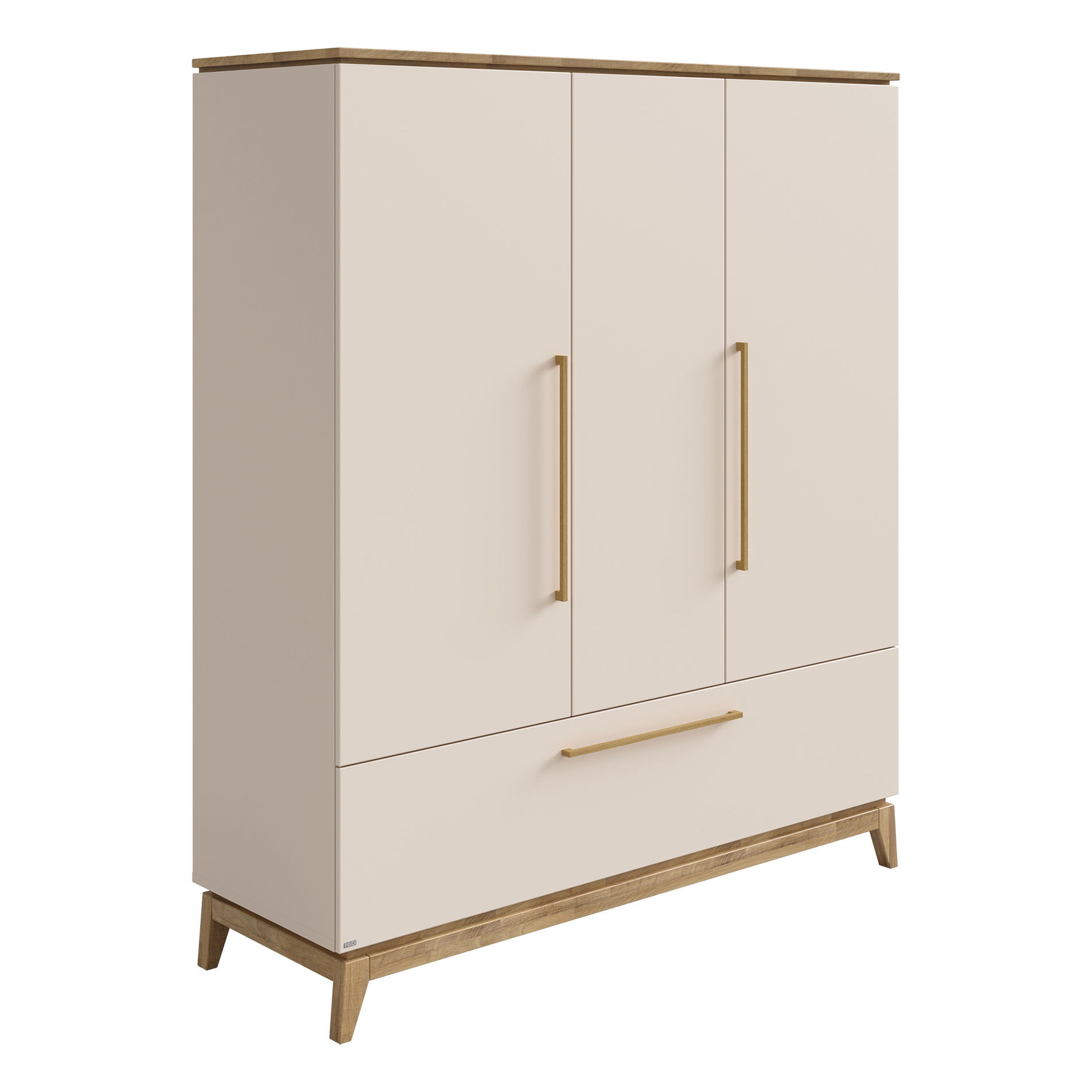 Paidi STIENE Kleiderschrank 3 Türen, 1 Schublade, Cashmere-Beige/Eiche