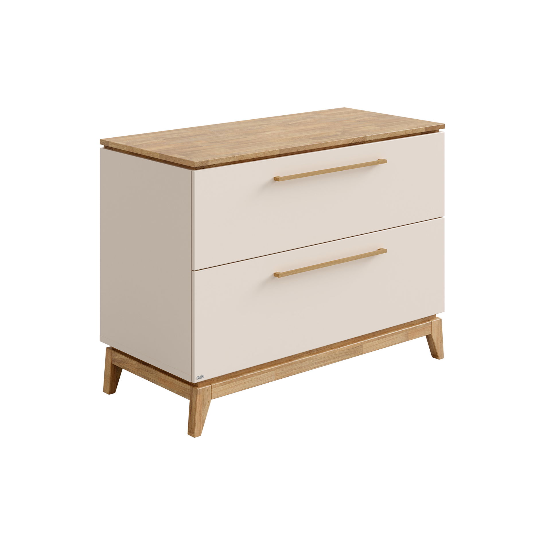 Paidi STIENE Kommode 2 Schubladen, Cashmere-Beige/Eiche