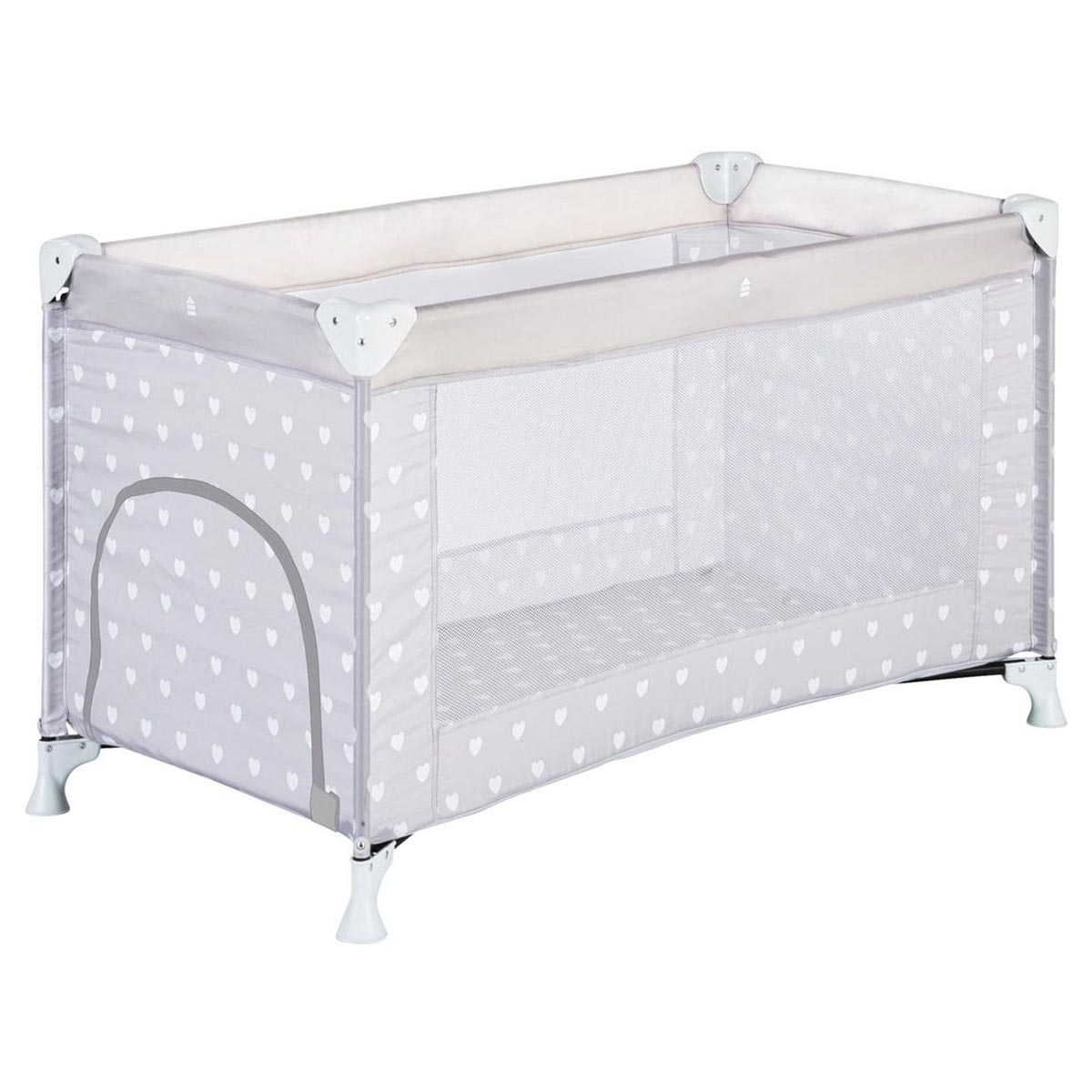 Schardt Reisebett 60x120 cm Herzchen grau inklusive Tragetasche zum leichten Transport